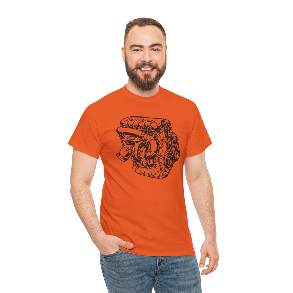 Unisex Heavy Cotton Tee — Engine Illustration (DAZA)
