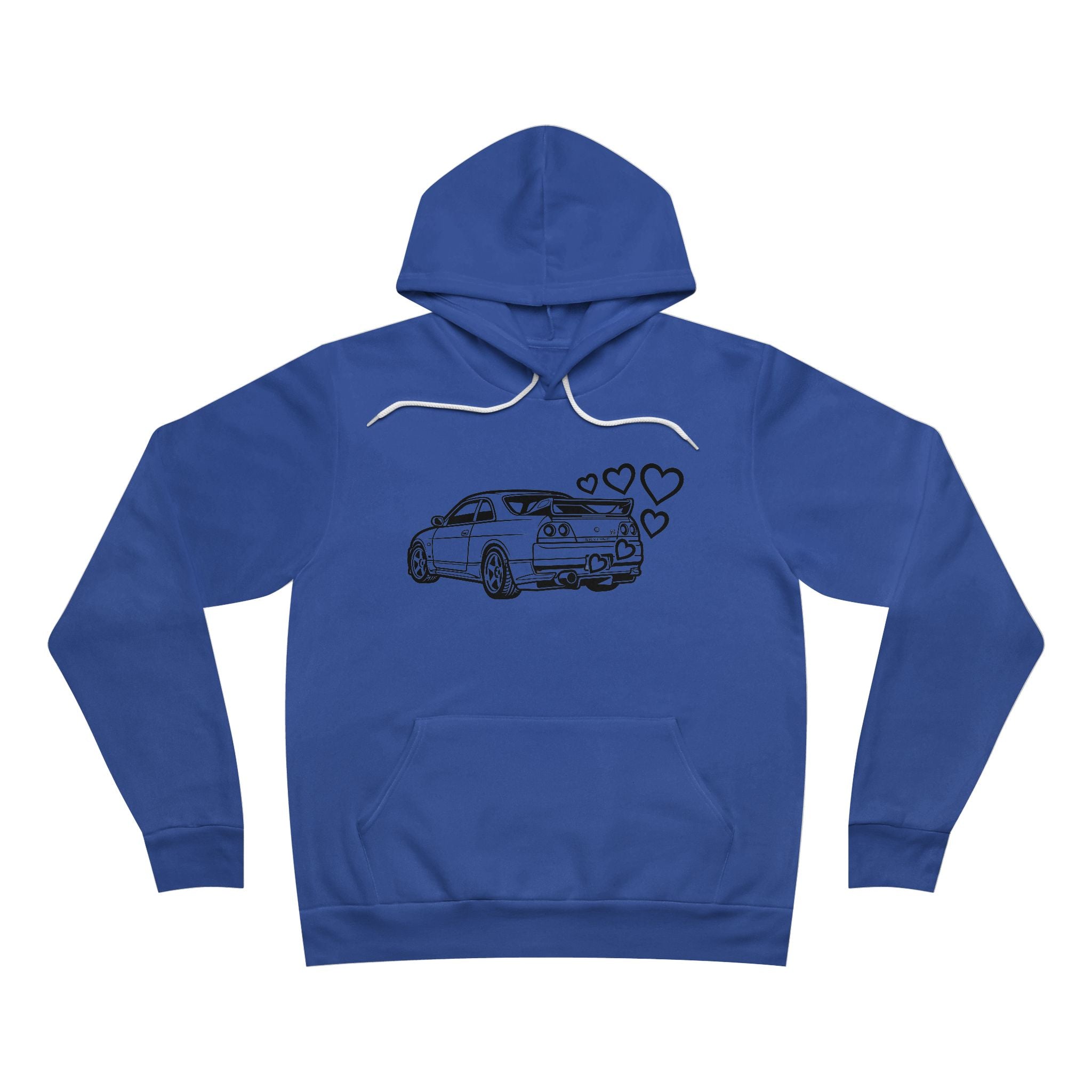 Unisex Sponge Fleece Pullover Hoodie — JDM Car with Hearts