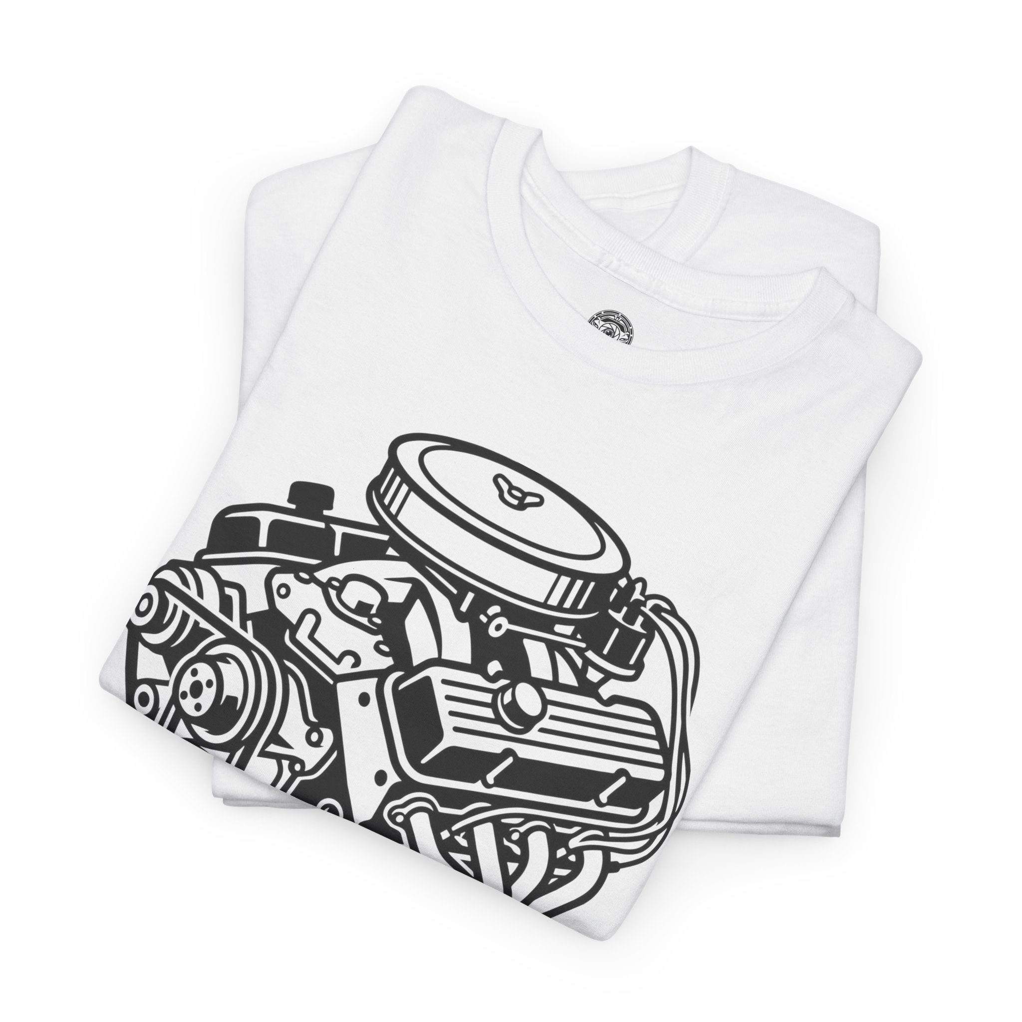 Unisex Heavy Cotton Tee — Engine Illustration (Big Block)