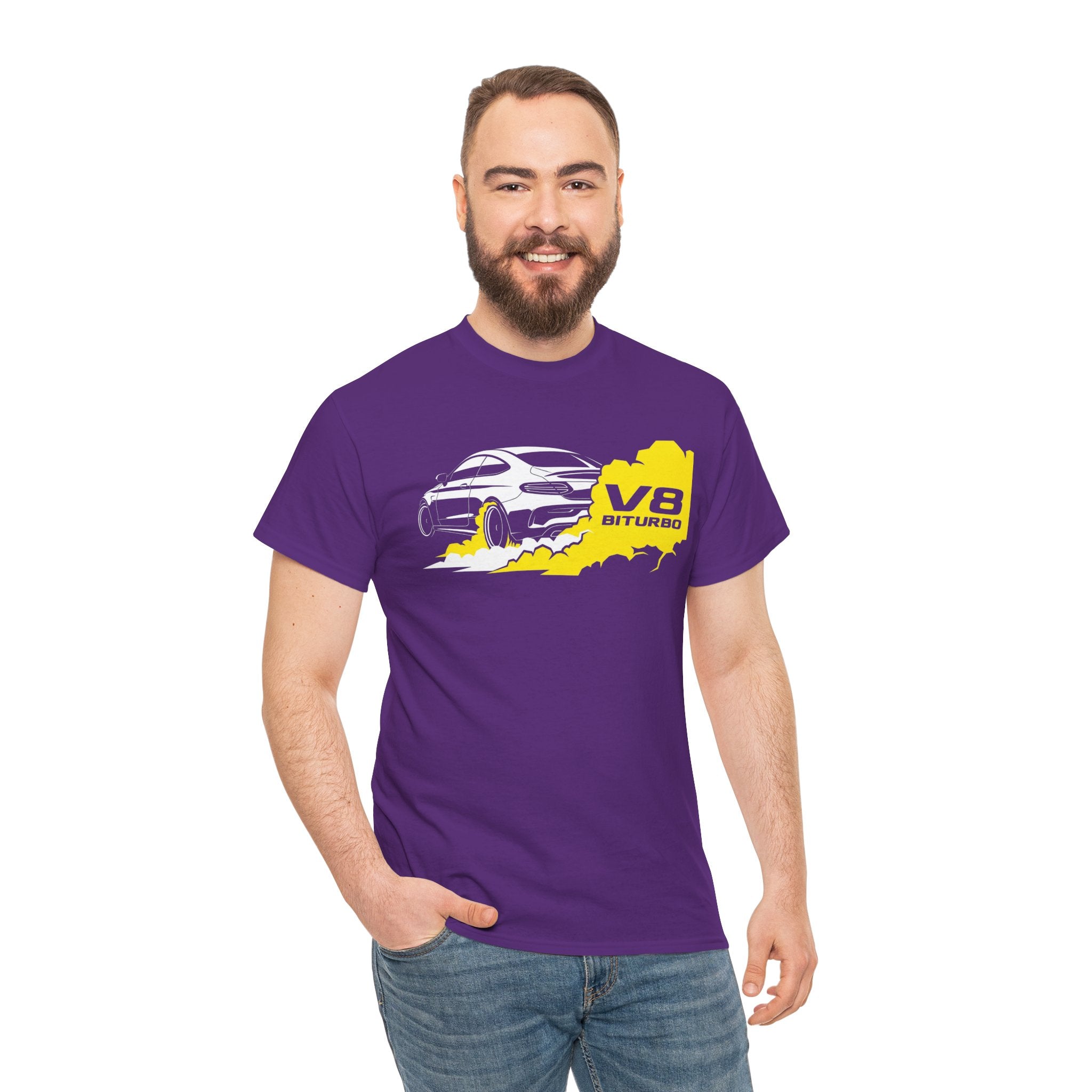 Unisex Heavy Cotton Tee — V8 Biturbo Burnout