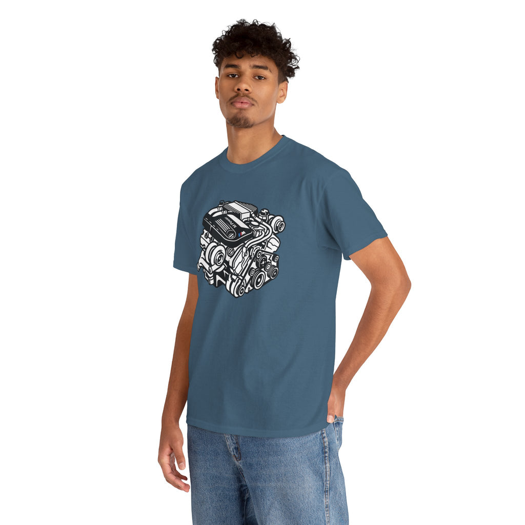 Unisex Heavy Cotton Tee — Engine Illustration (S58)