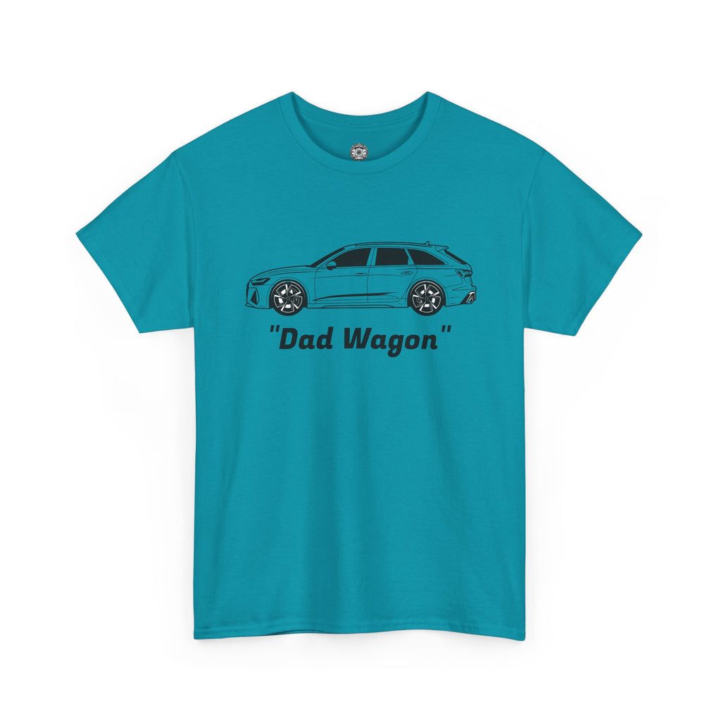 Unisex Heavy Cotton Tee — Twin-Turbo V8 "Dad Wagon"