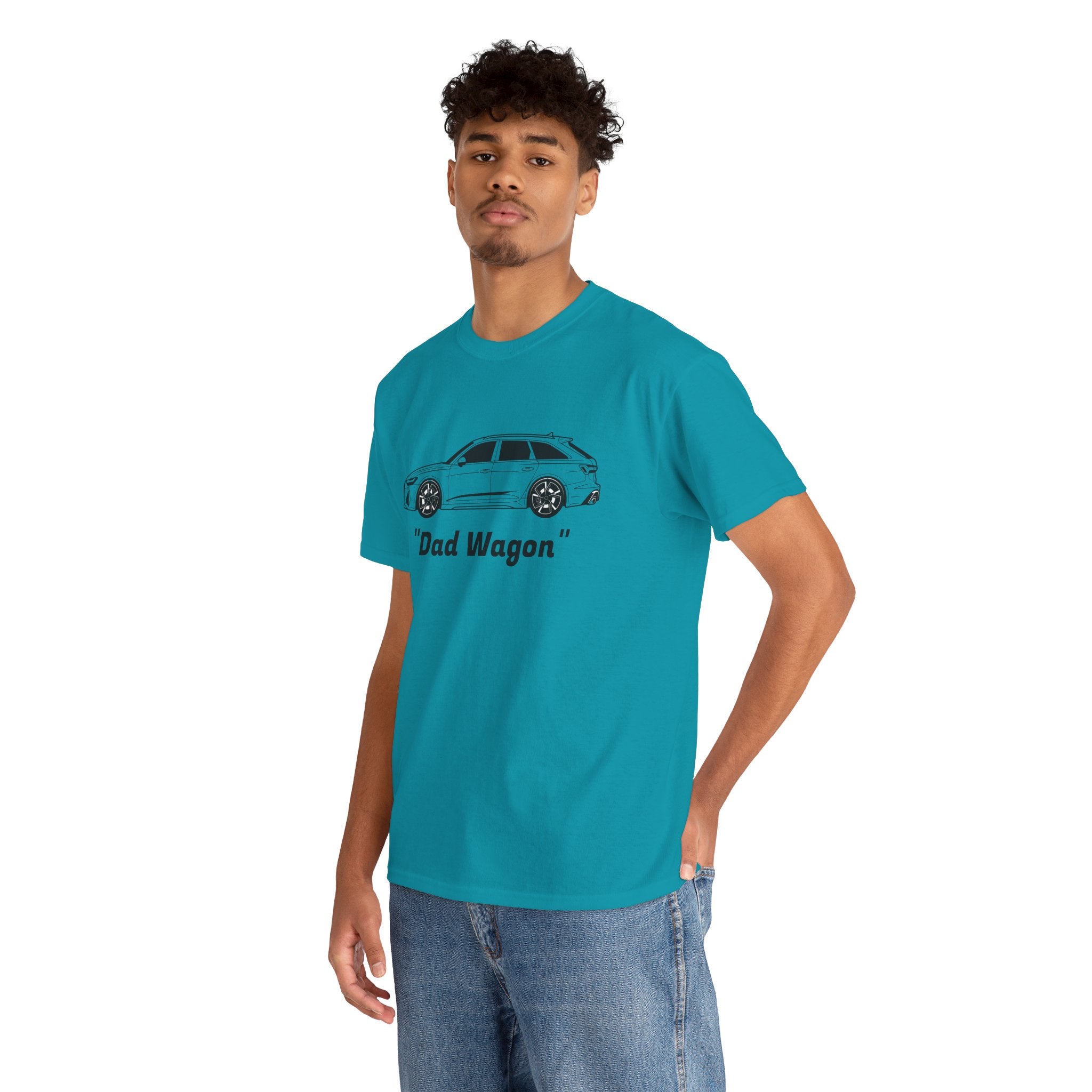 Unisex Heavy Cotton Tee — Twin-Turbo V8 "Dad Wagon"