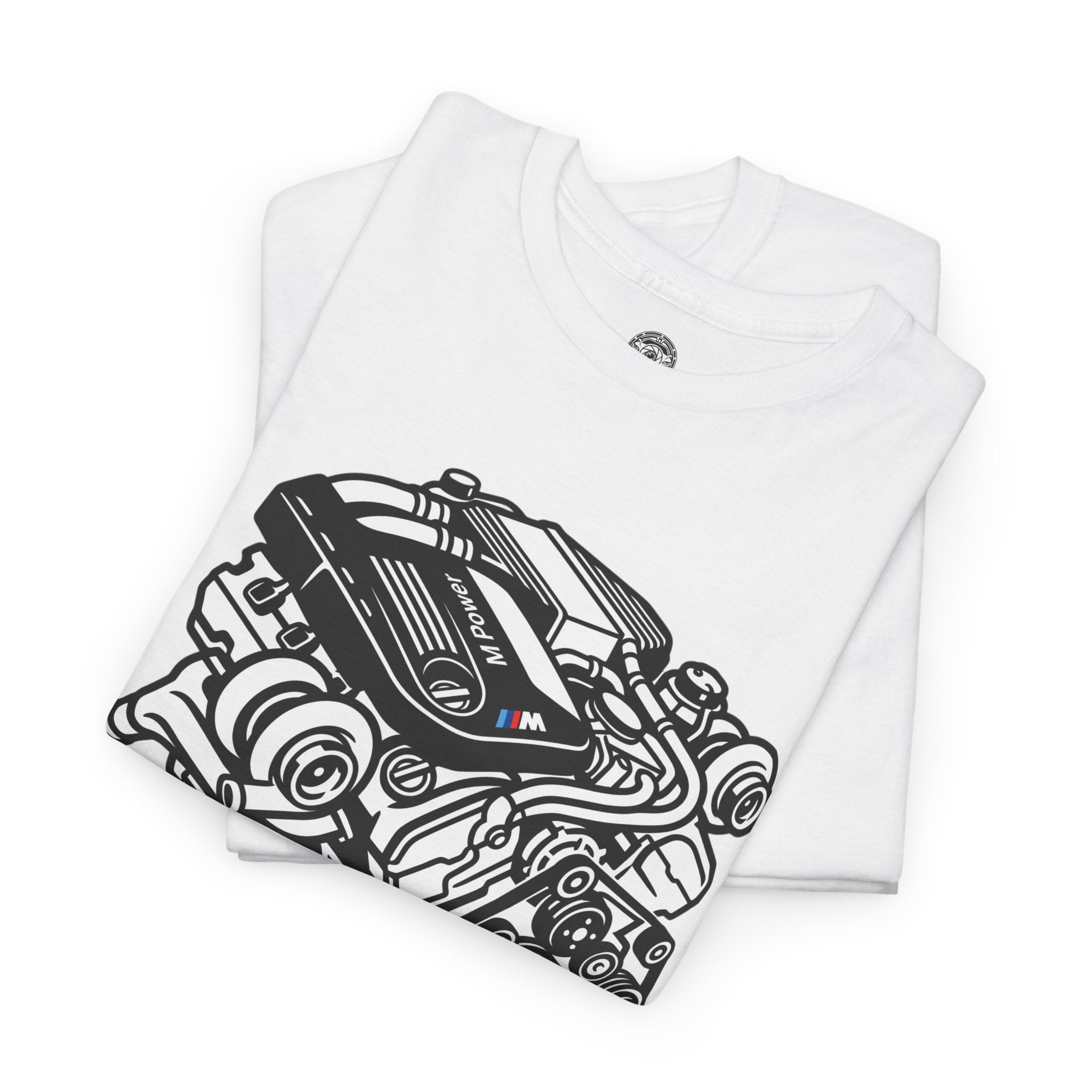 Unisex Heavy Cotton Tee — Engine Illustration (S58)