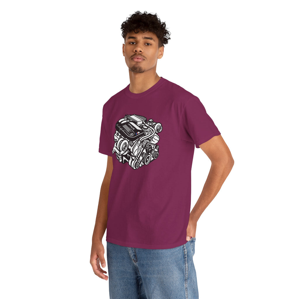Unisex Heavy Cotton Tee — Engine Illustration (S58)
