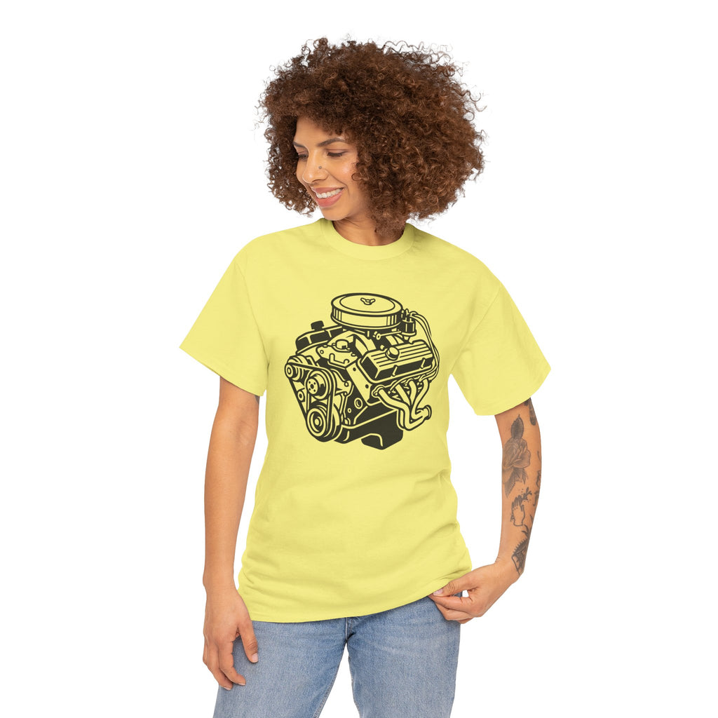 Unisex Heavy Cotton Tee — Engine Illustration (Big Block)