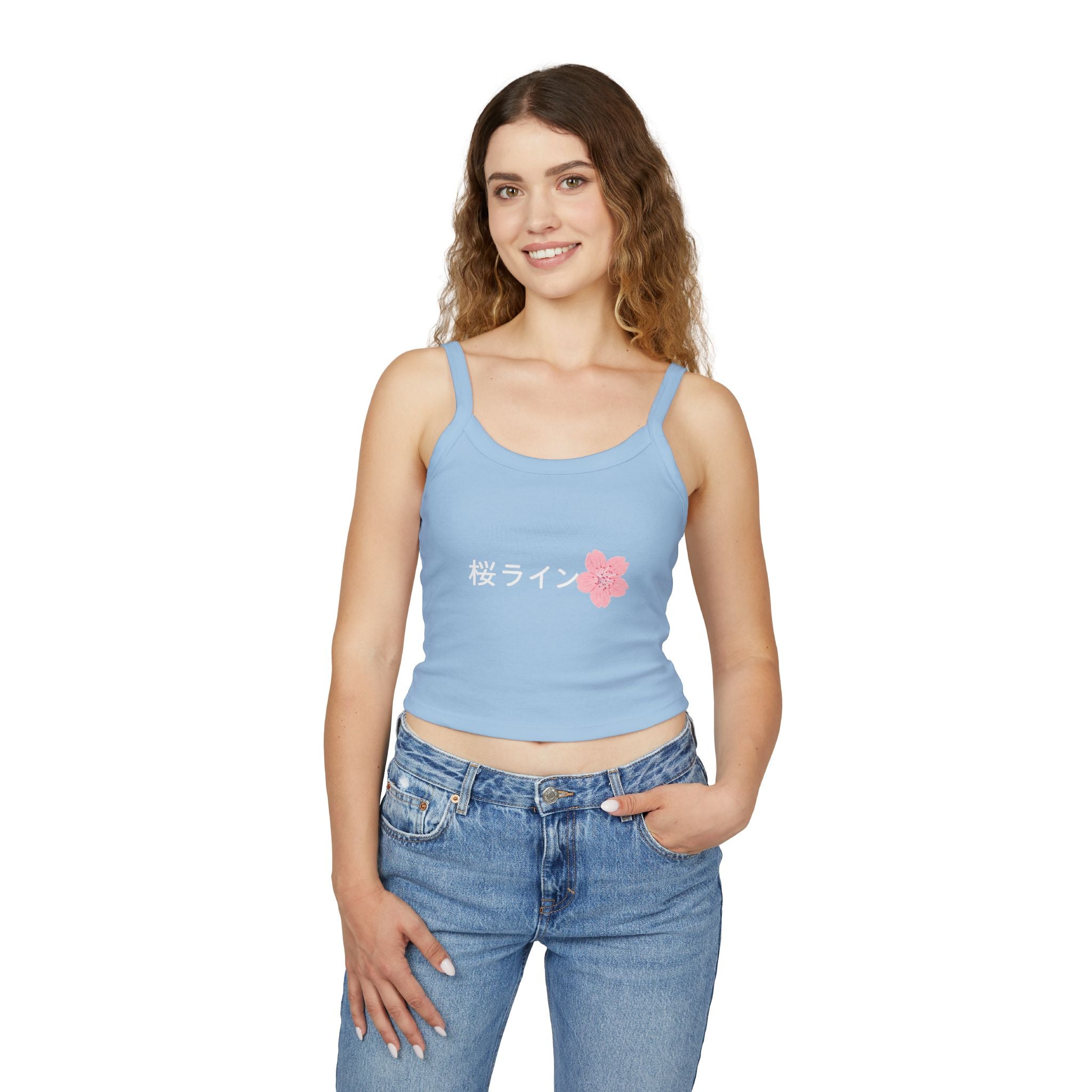 Women's Spaghetti Strap Tank — 'Sakura' Cherry Blossom