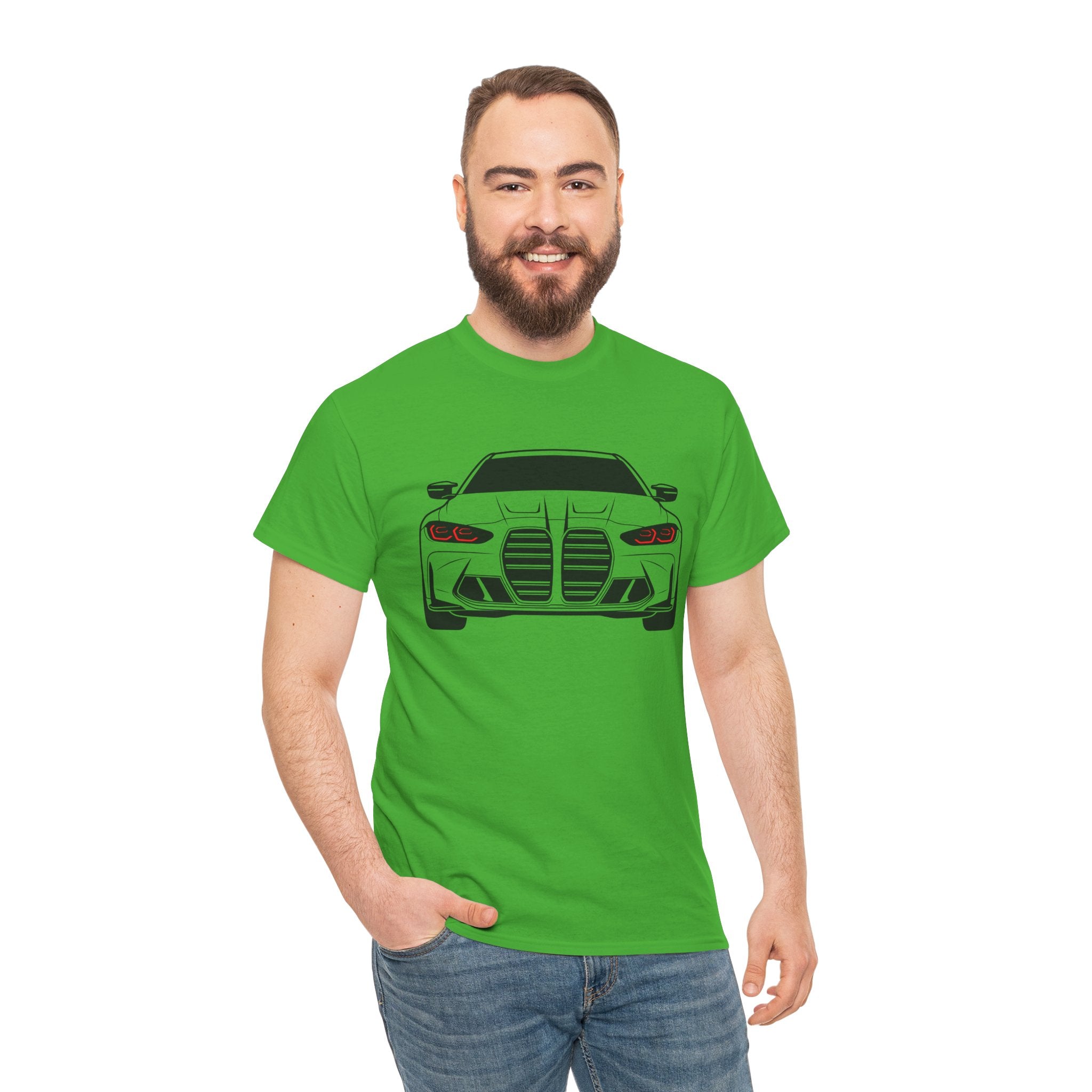 Unisex Heavy Cotton Tee — G80 Illuminated Headlights (Red)