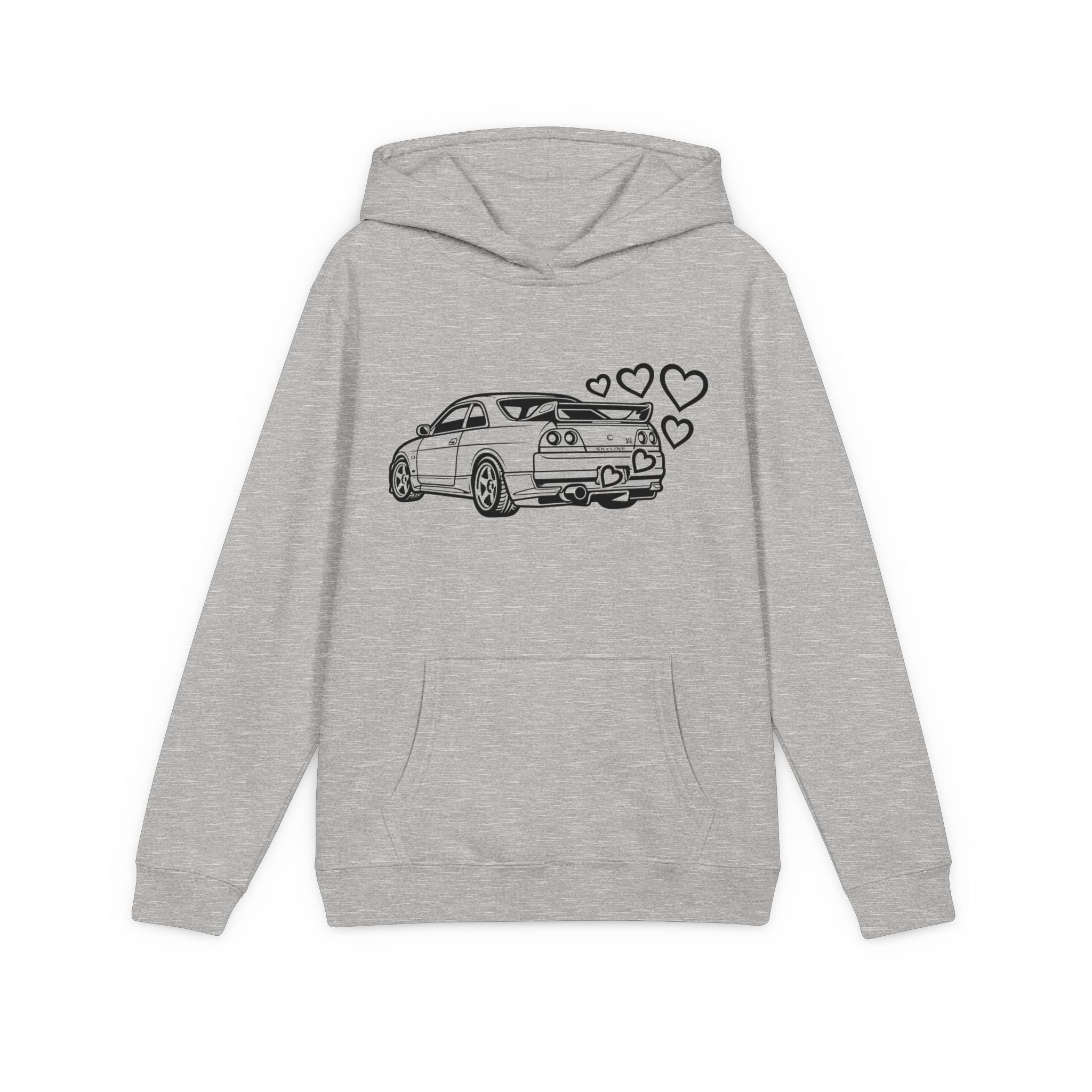 Youth V.I.T.™ Fleece Hoodie — JDM Car with Hearts
