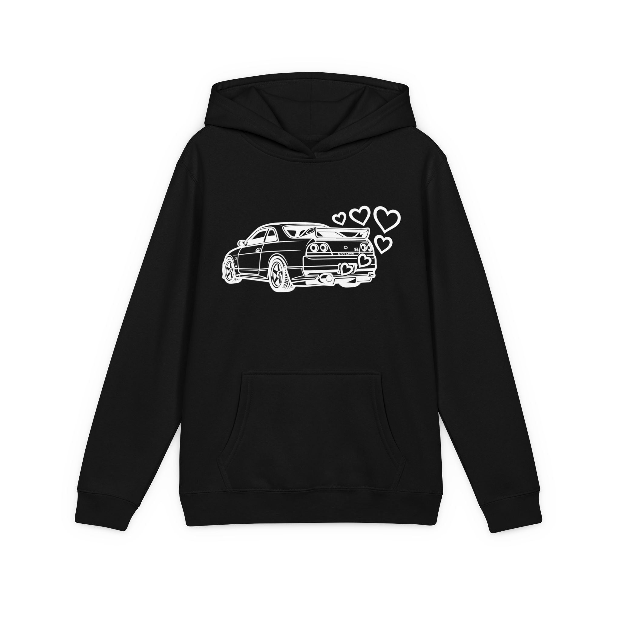 Youth V.I.T.™ Fleece Hoodie — JDM Car with Hearts