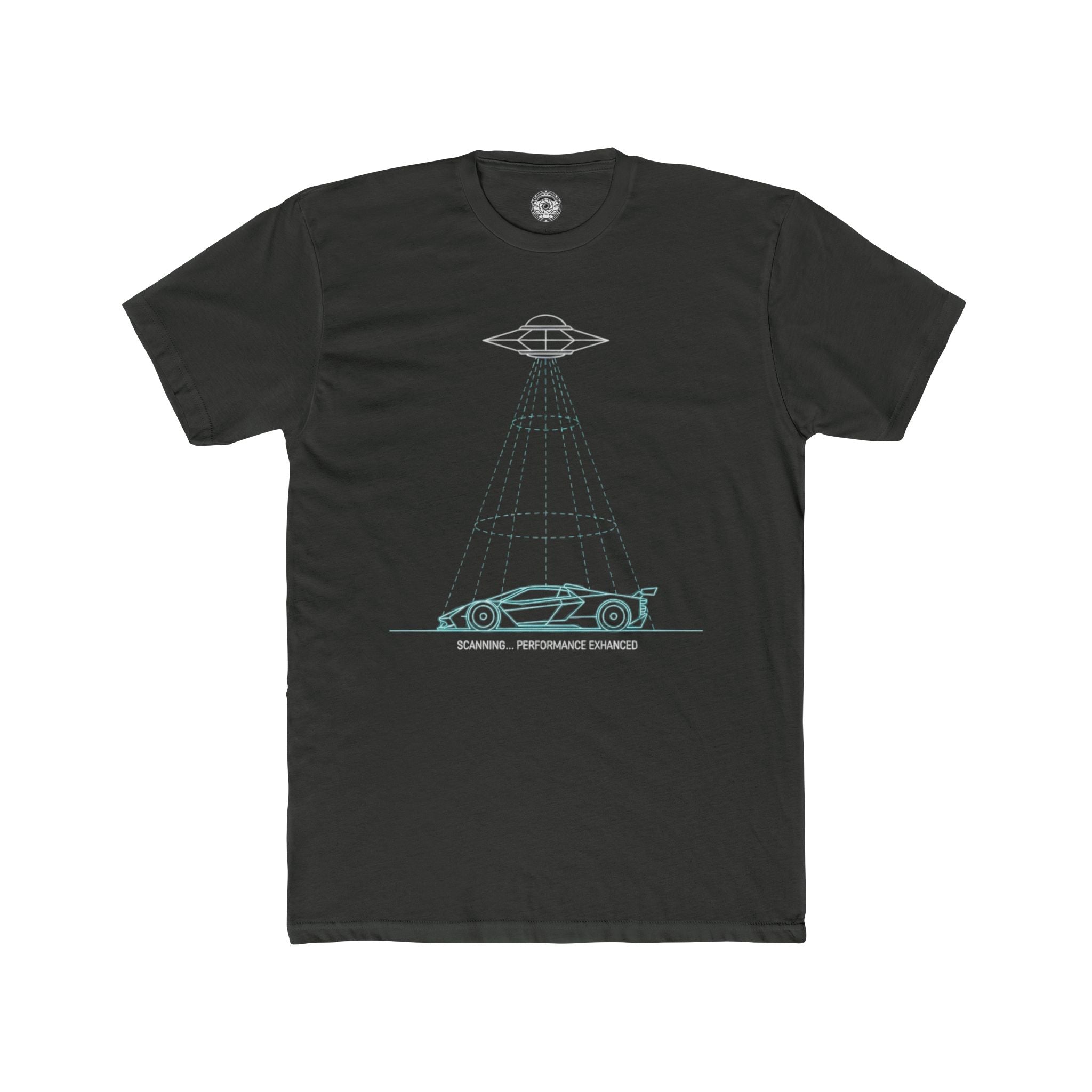 Men's Cotton Crew Tee — UFO Hypercar Abduction