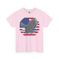 Unisex Heavy Cotton Tee — American Flag Bald Eagle