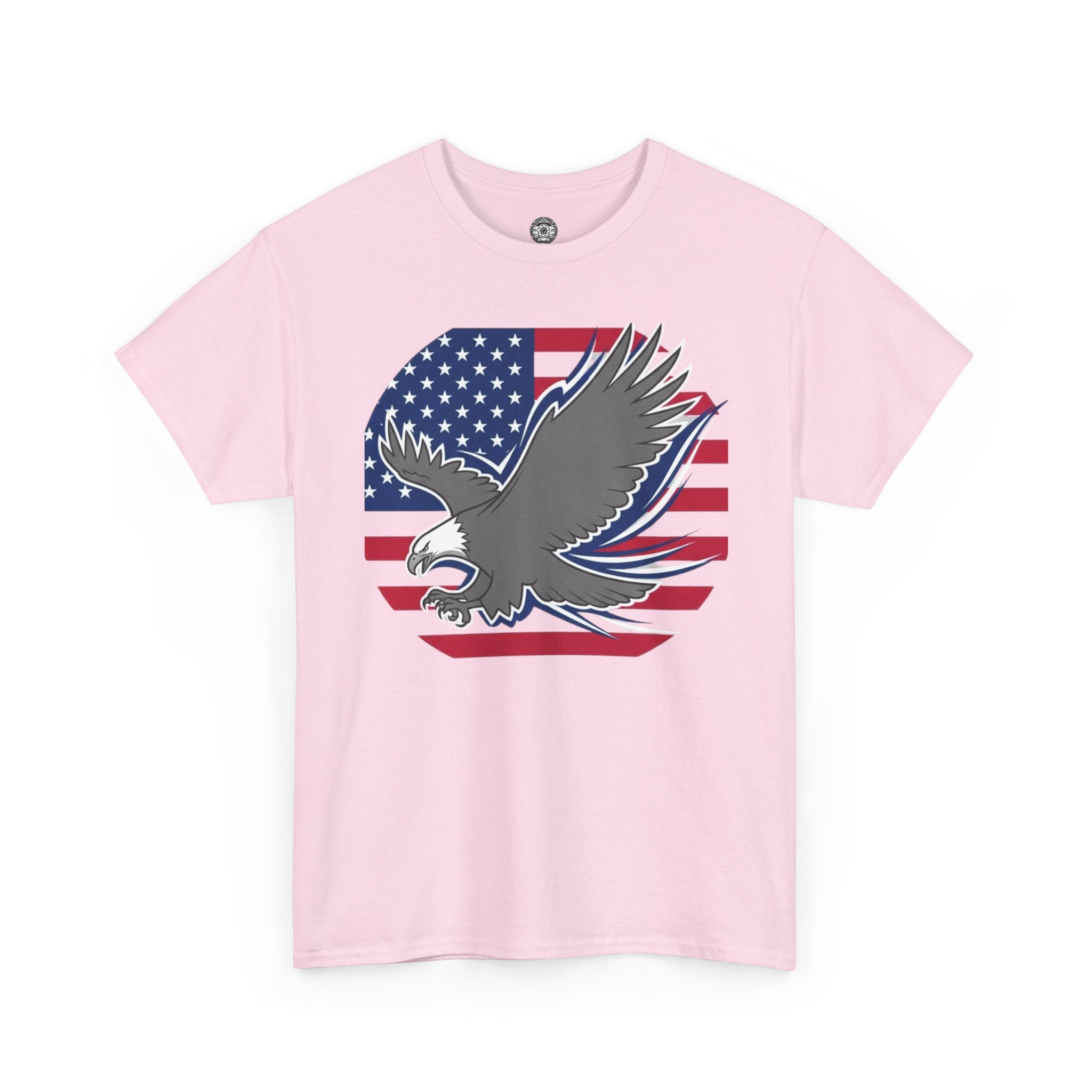 Unisex Heavy Cotton Tee — American Flag Bald Eagle