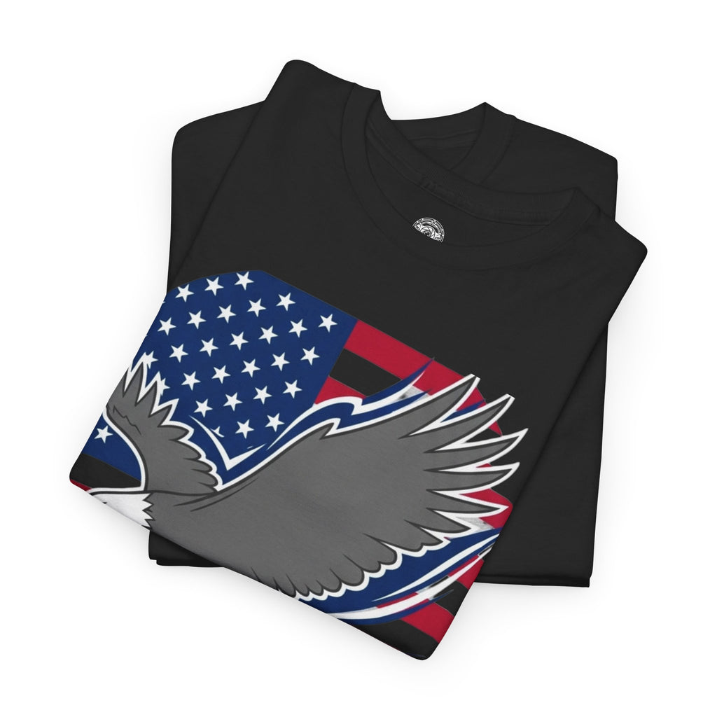 Unisex Heavy Cotton Tee — American Flag Bald Eagle