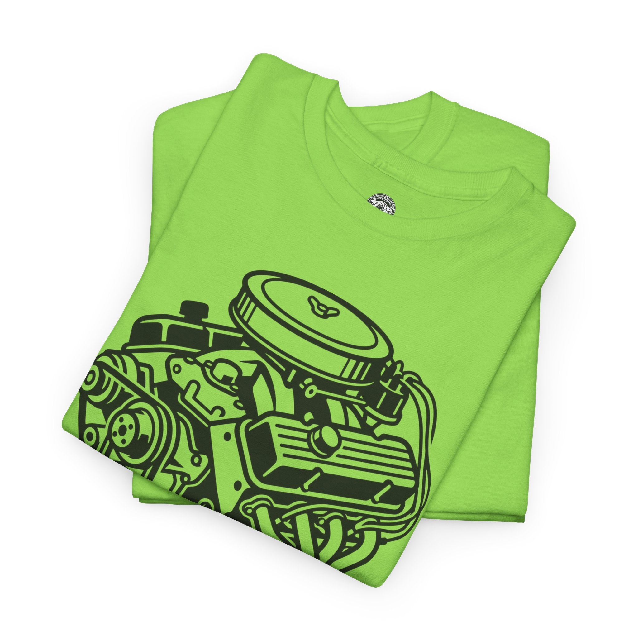 Unisex Heavy Cotton Tee — Engine Illustration (Big Block)