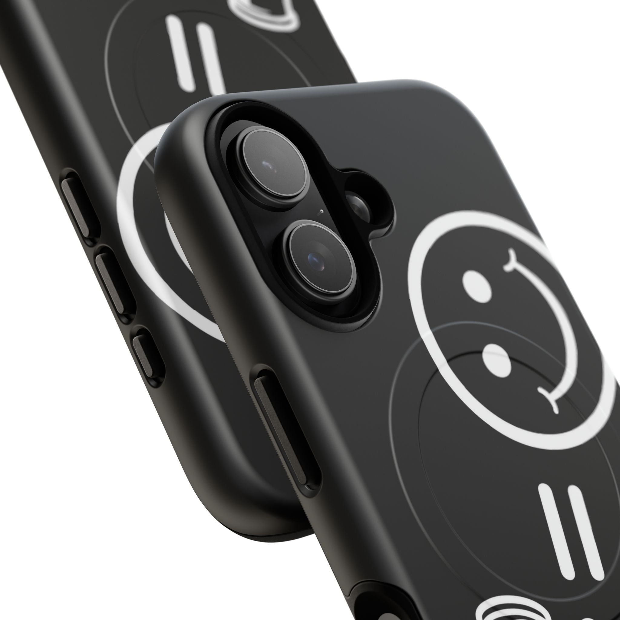 Tough Magnetic Phone Case — Black/White Turbo = Happy