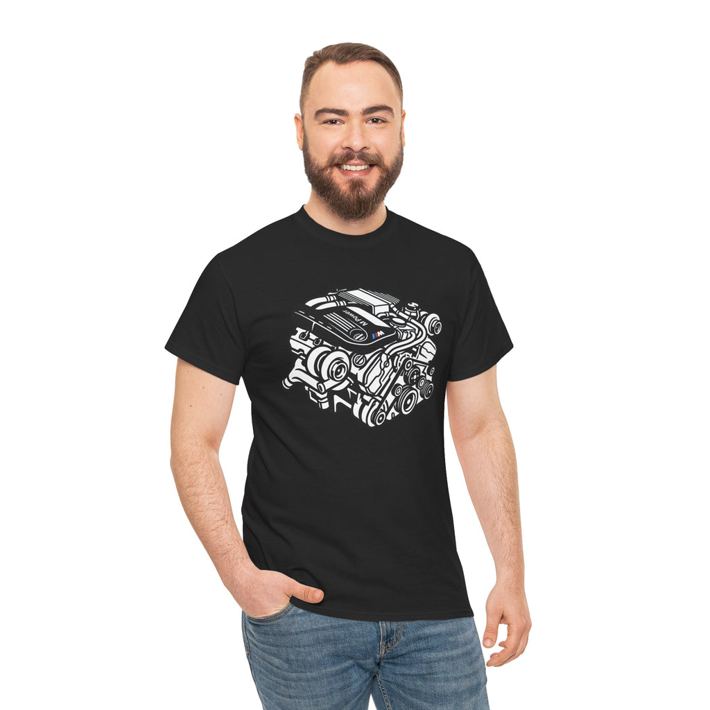 Unisex Heavy Cotton Tee — Engine Illustration (S58)