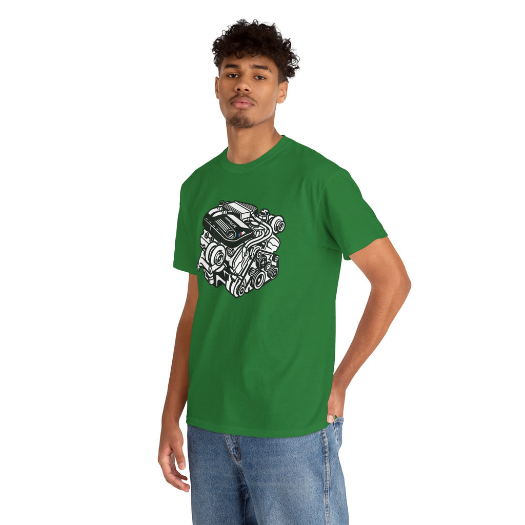 Unisex Heavy Cotton Tee — Engine Illustration (S58)