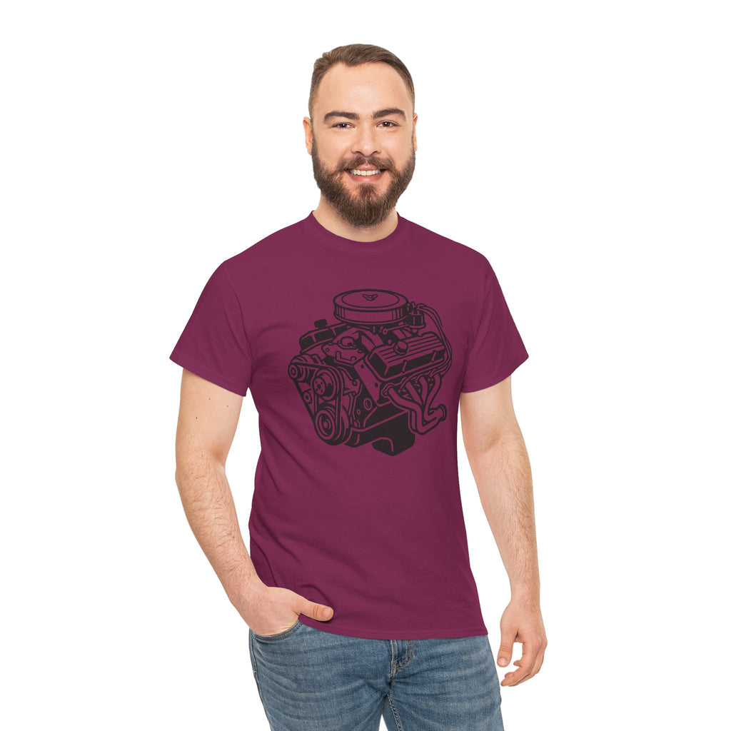Unisex Heavy Cotton Tee — Engine Illustration (Big Block)