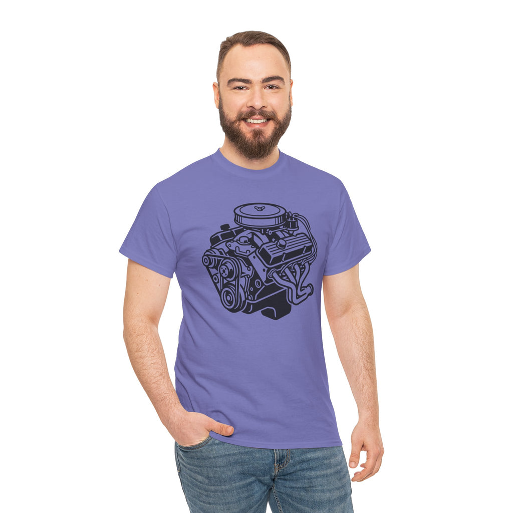 Unisex Heavy Cotton Tee — Engine Illustration (Big Block)