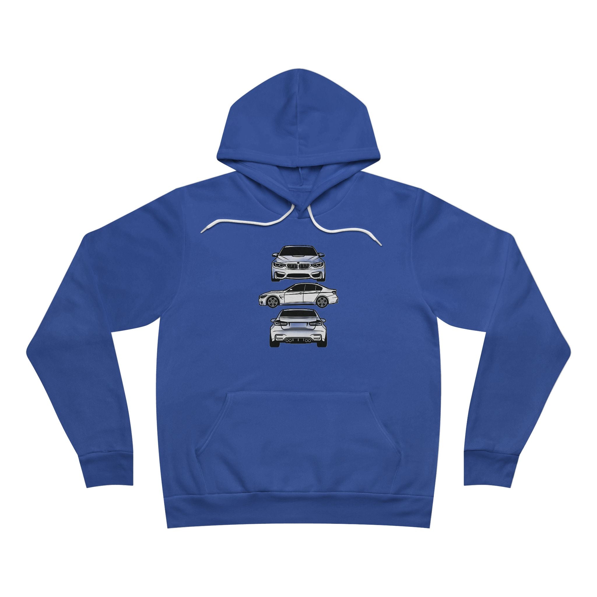 Unisex Sponge Fleece Pullover Hoodie — F80 Triple-Perspective