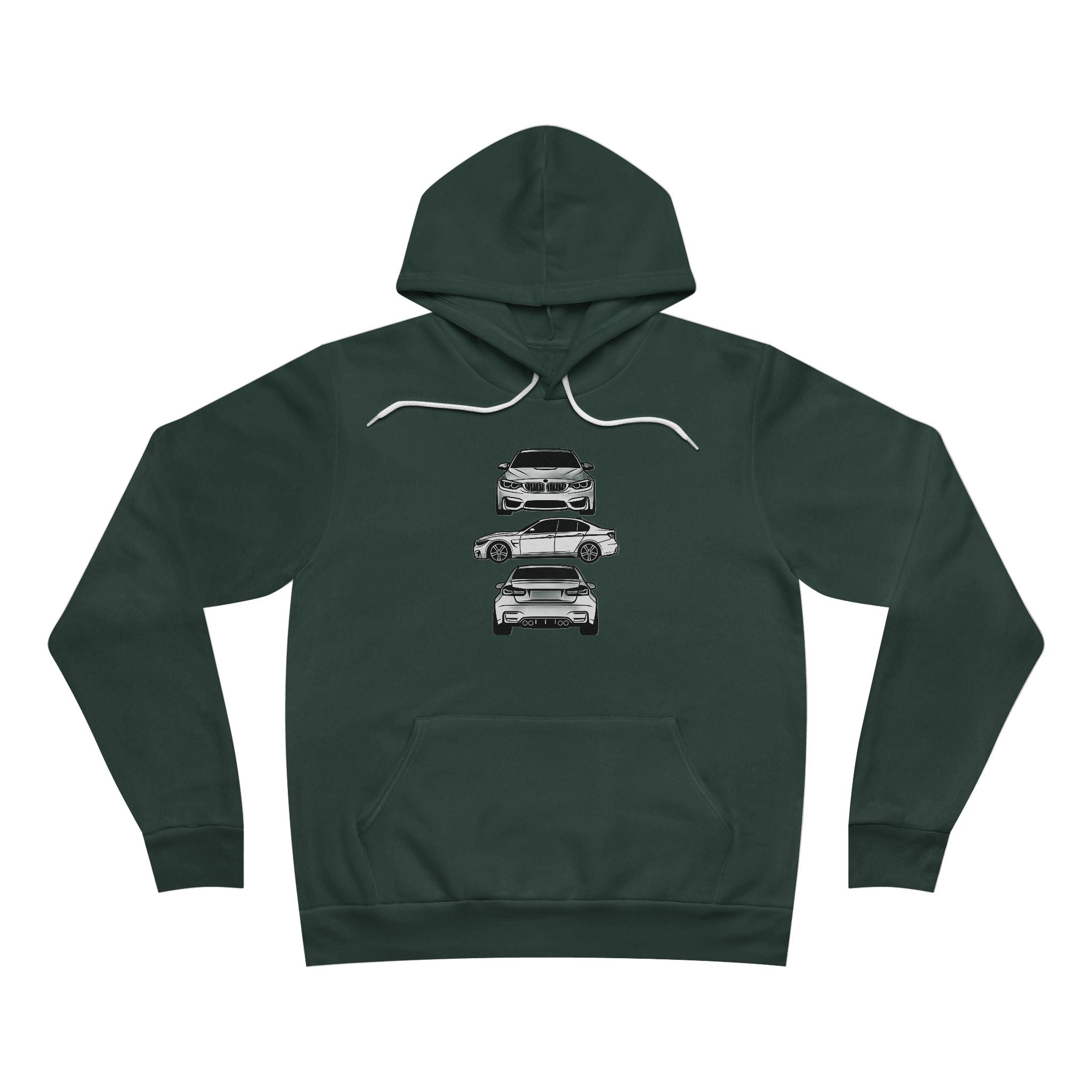 Unisex Sponge Fleece Pullover Hoodie — F80 Triple-Perspective