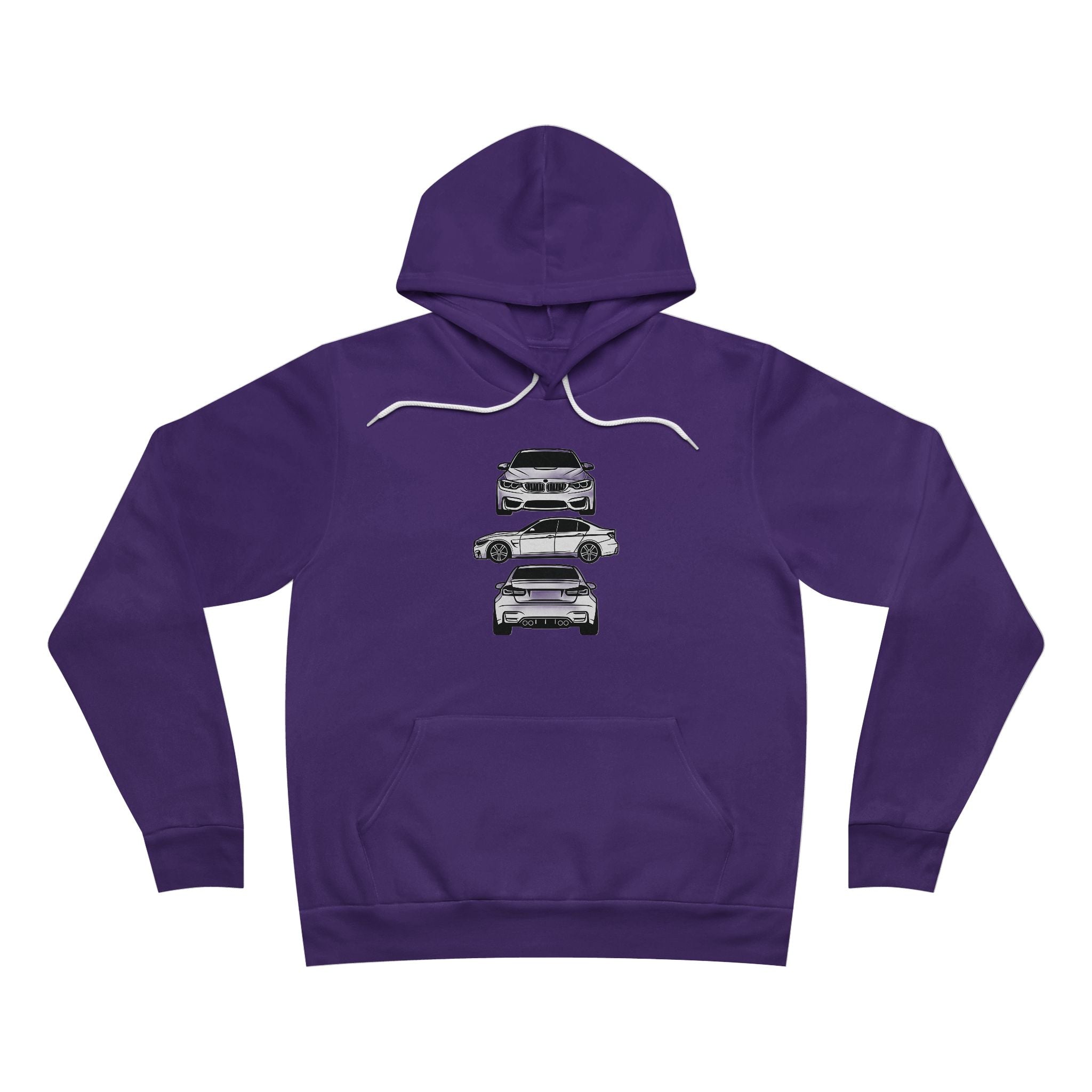 Unisex Sponge Fleece Pullover Hoodie — F80 Triple-Perspective