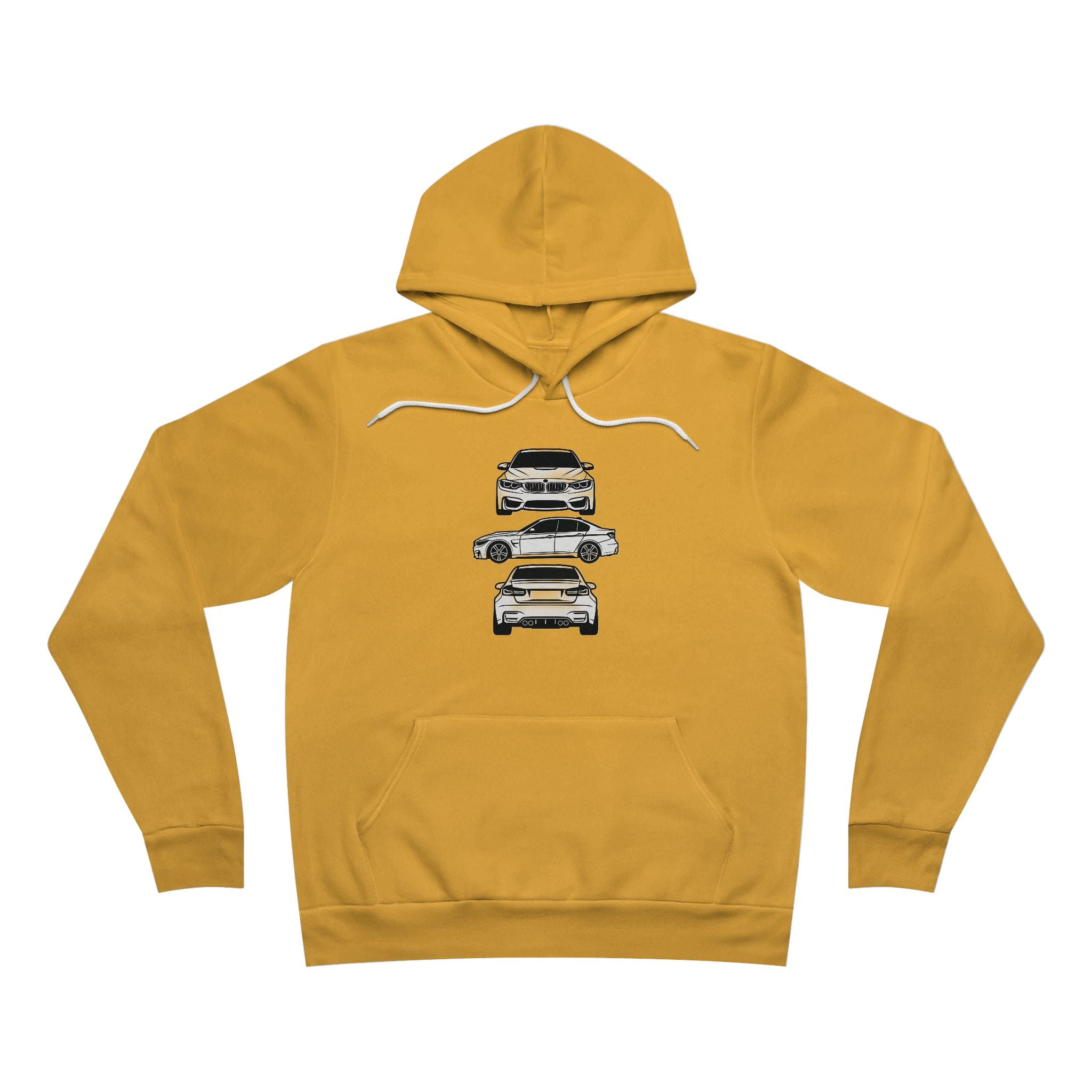 Unisex Sponge Fleece Pullover Hoodie — F80 Triple-Perspective