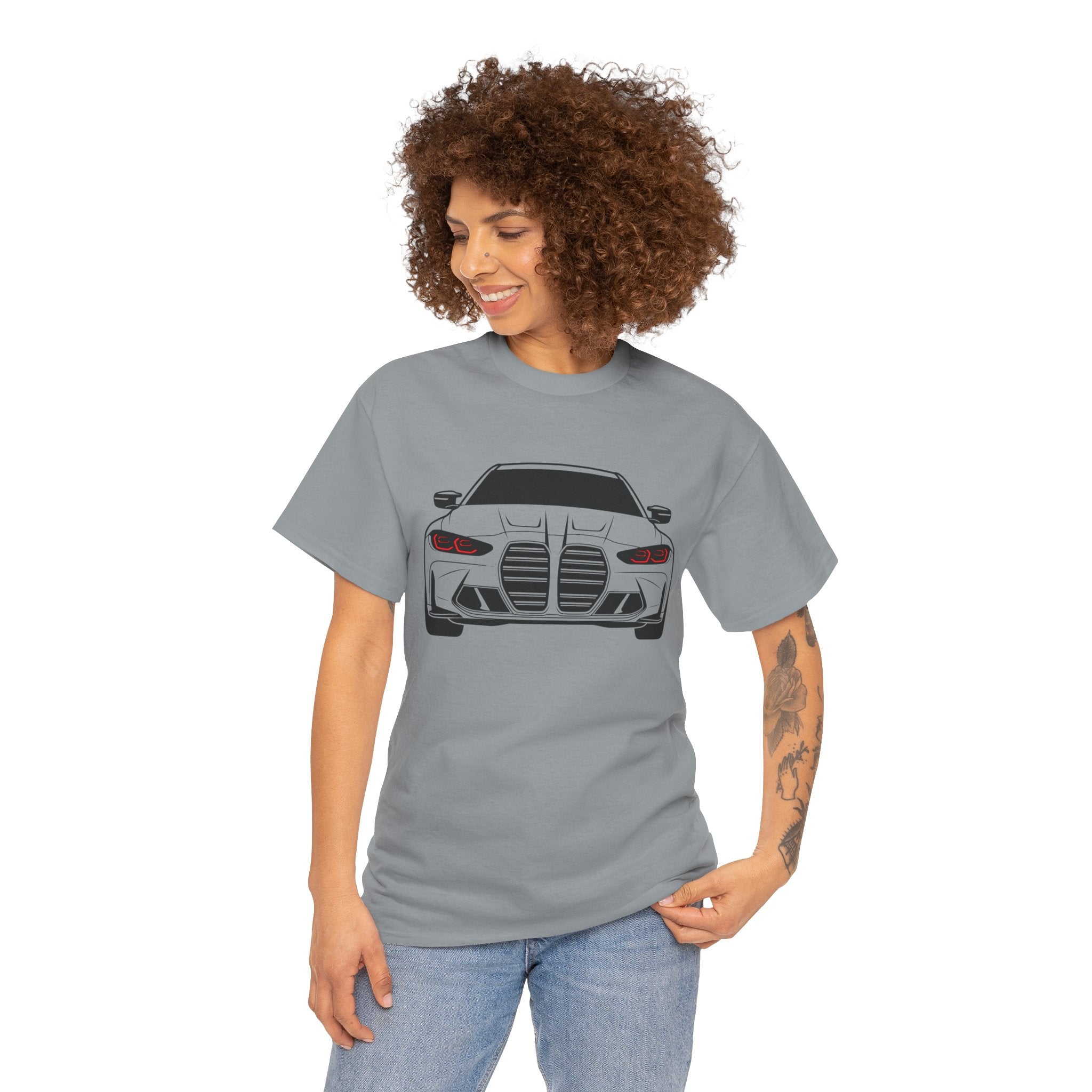 Unisex Heavy Cotton Tee — G80 Illuminated Headlights (Red)