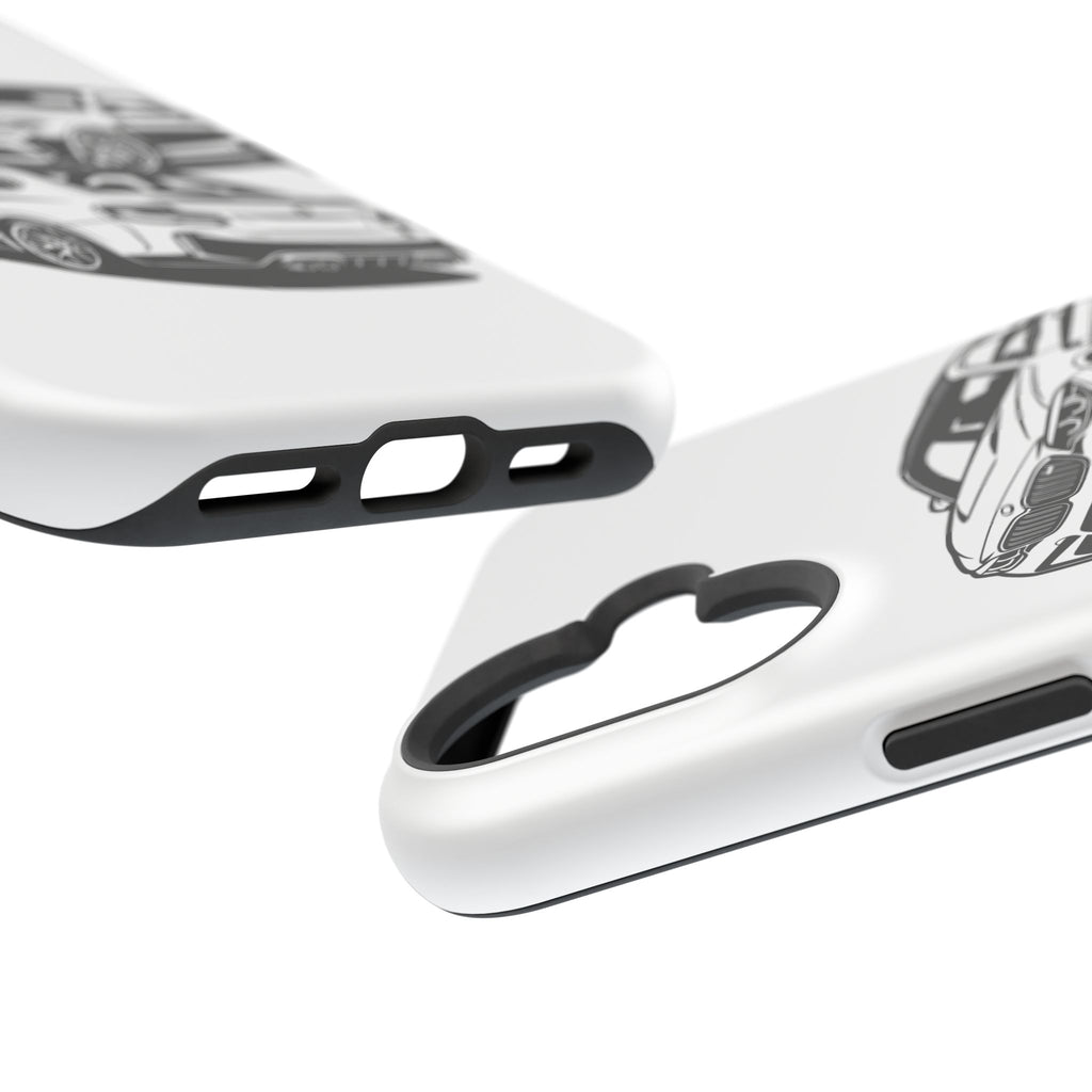 Magnetic Impact-Resistant Phone Case — Black/White Sports Coupe
