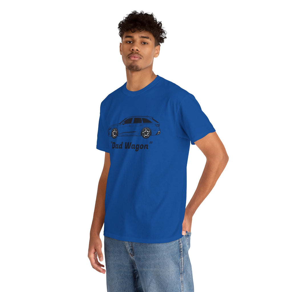 Unisex Heavy Cotton Tee — Twin-Turbo V8 "Dad Wagon"