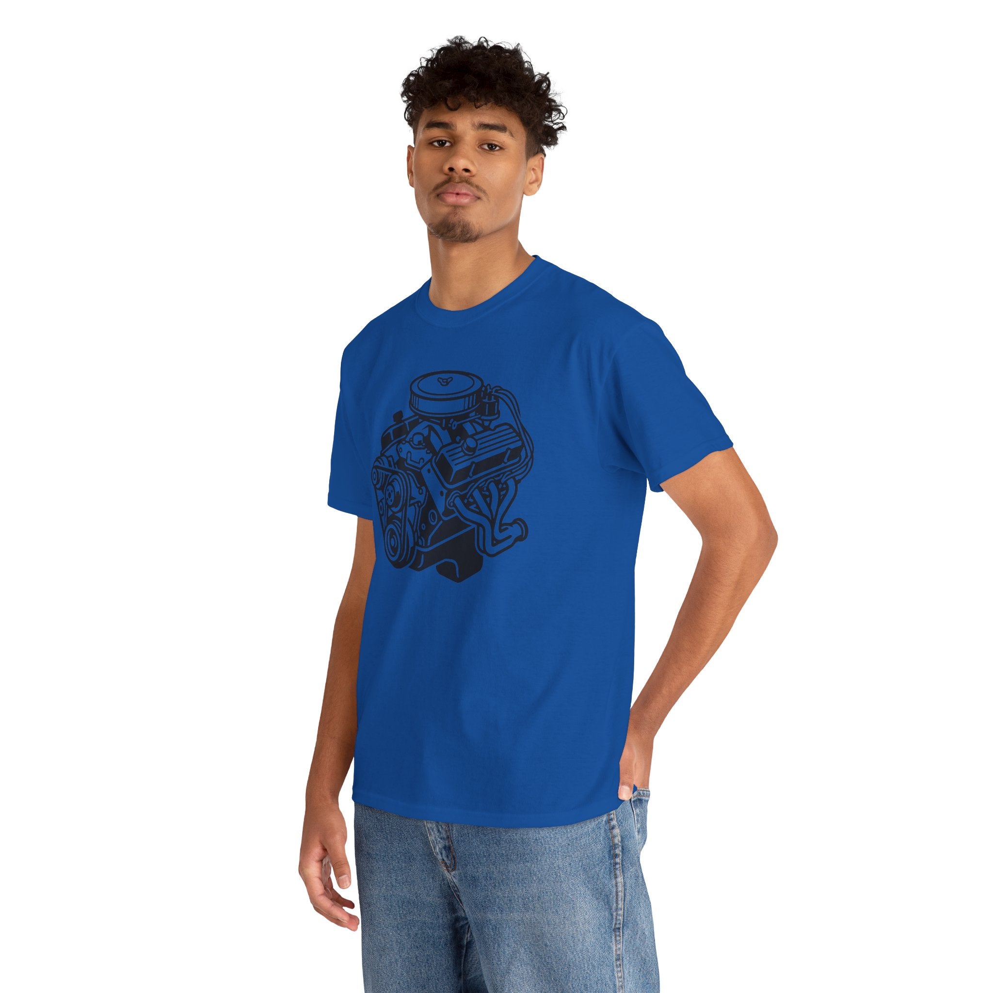 Unisex Heavy Cotton Tee — Engine Illustration (Big Block)