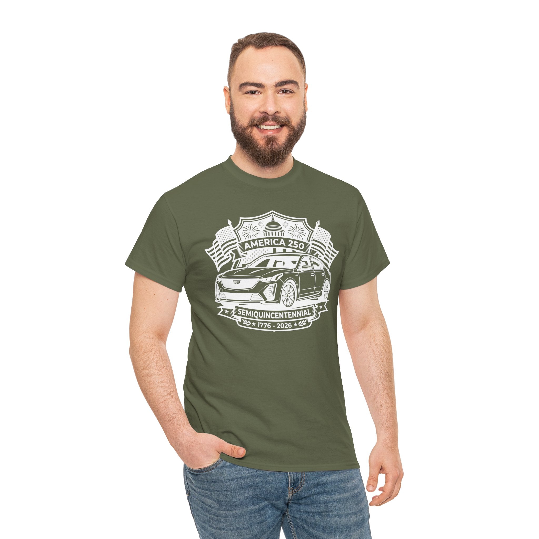 Unisex Heavy Cotton Tee — 4th of July — American Sedan