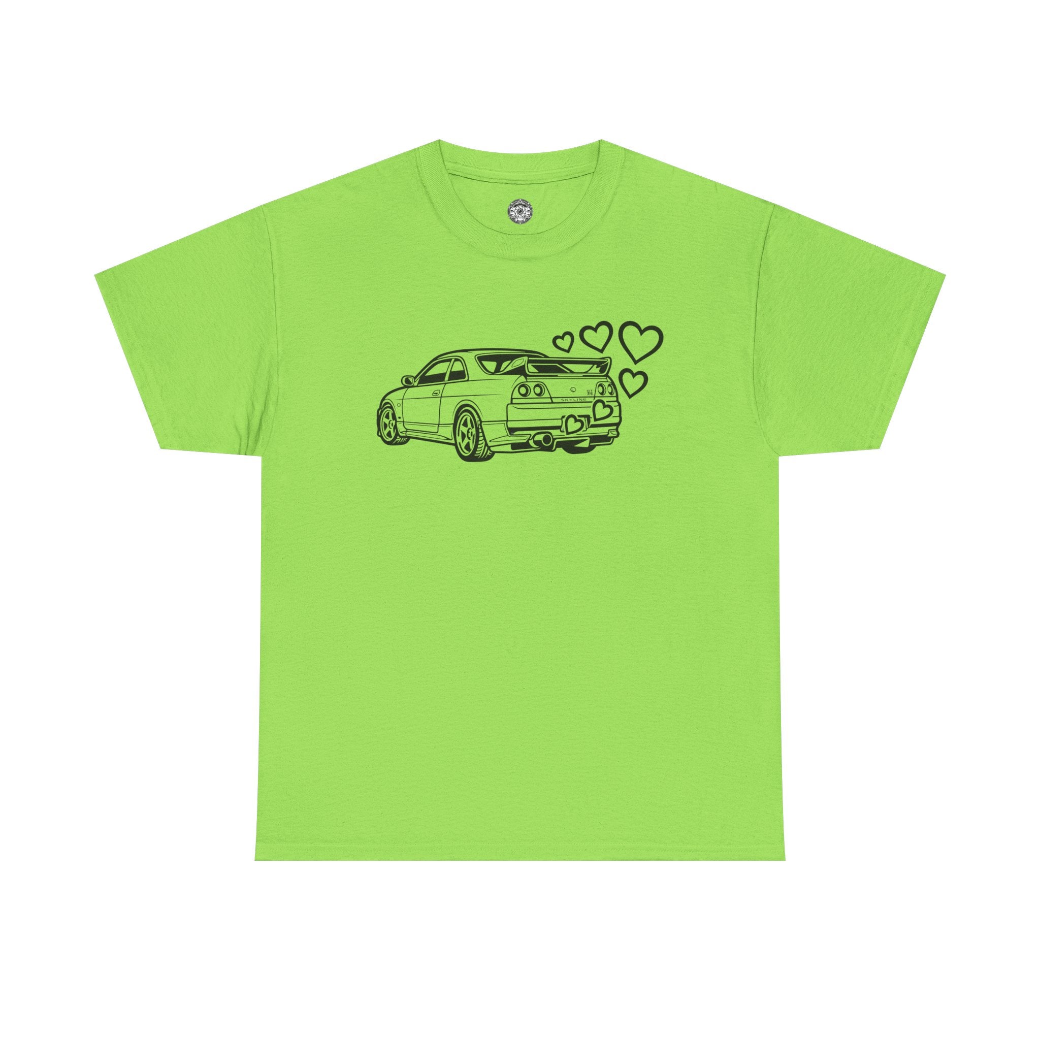 Unisex Heavy Cotton Tee — JDM Car with Hearts
