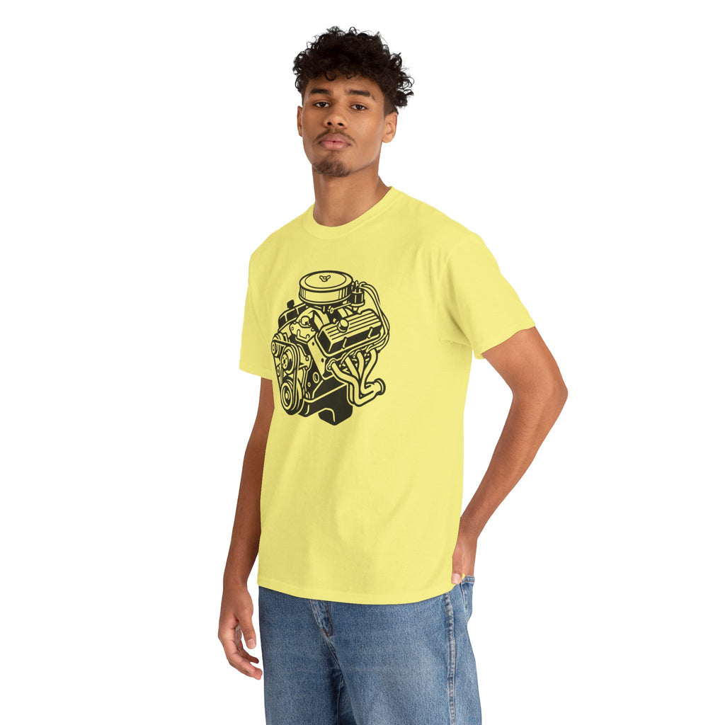 Unisex Heavy Cotton Tee — Engine Illustration (Big Block)