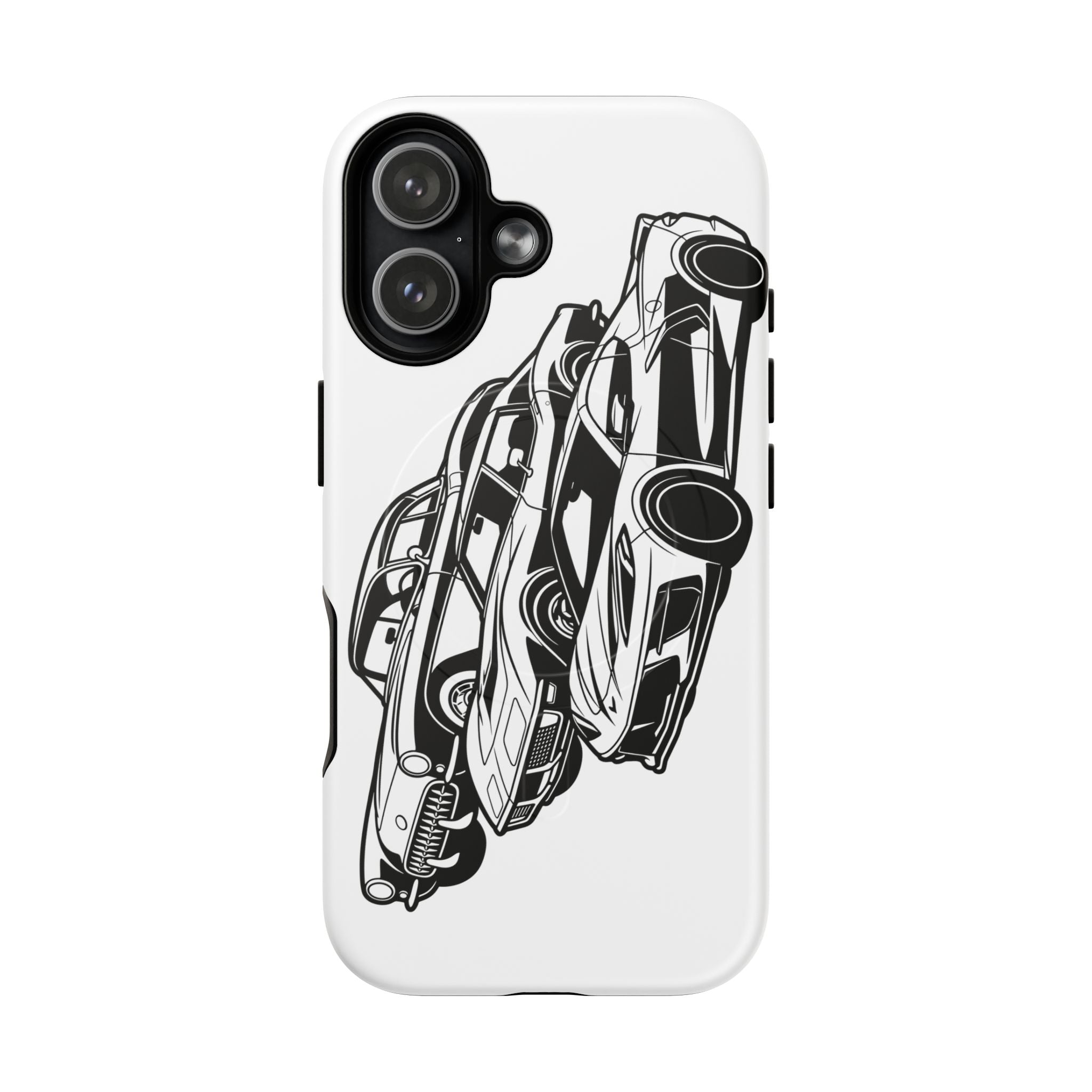 Tough Magnetic Phone Case — Black/White 3 Generation Cars