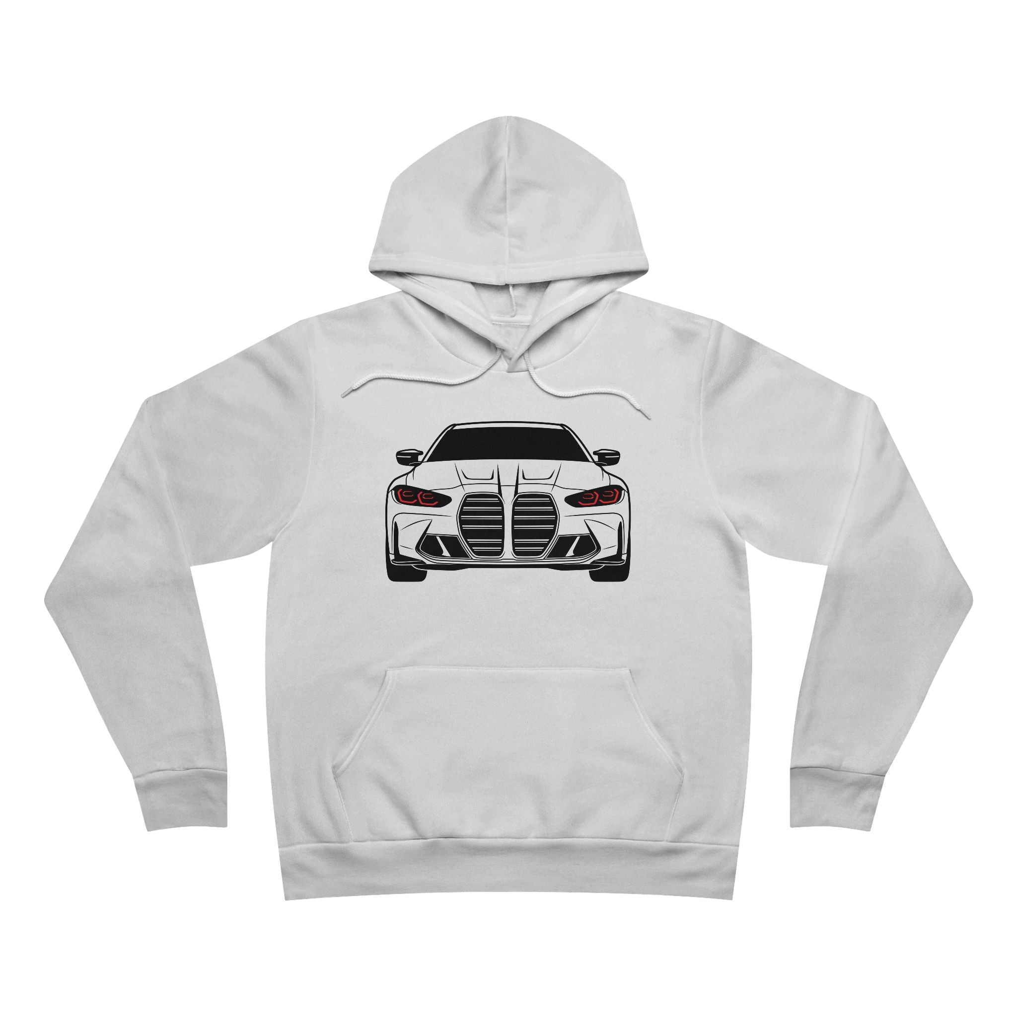 Unisex Sponge Fleece Pullover Hoodie — G80 Illuminated Headlights (Red)