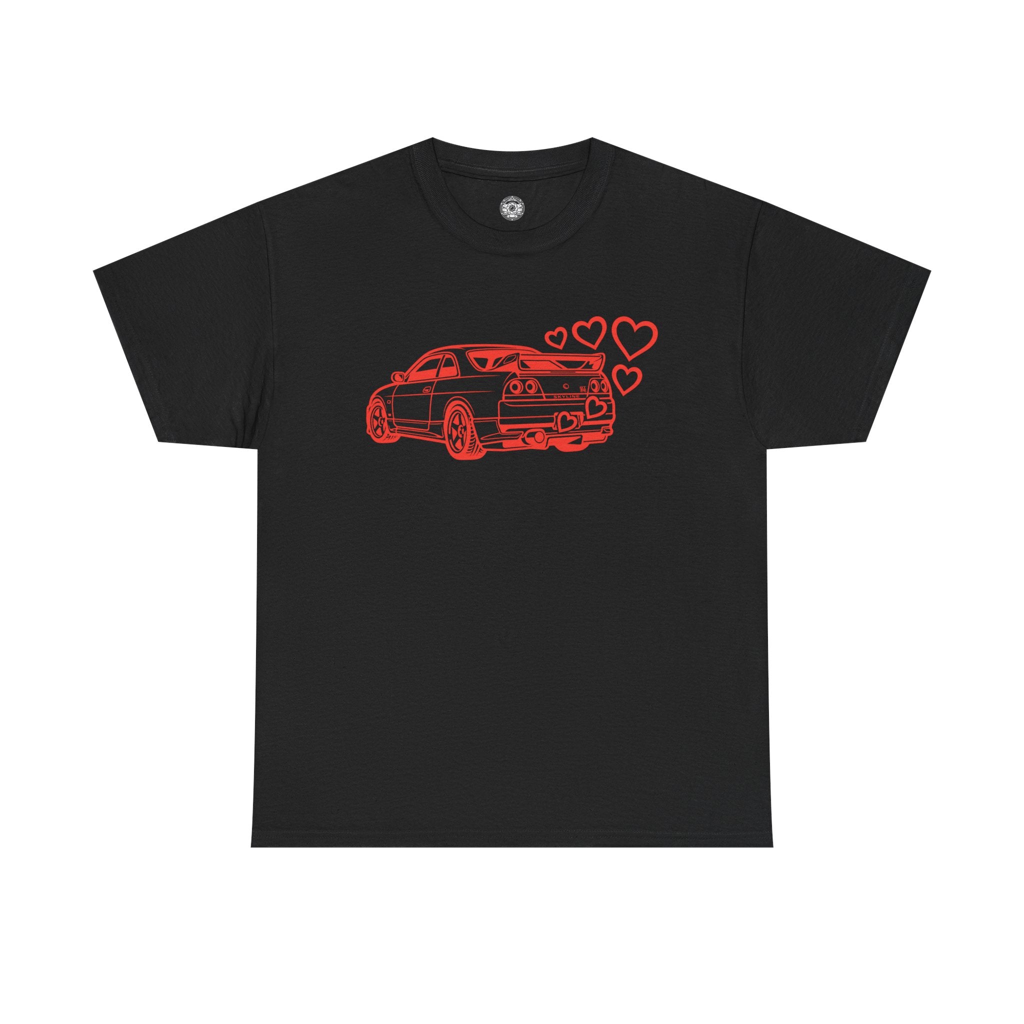 Unisex Heavy Cotton Tee — JDM Car with Hearts