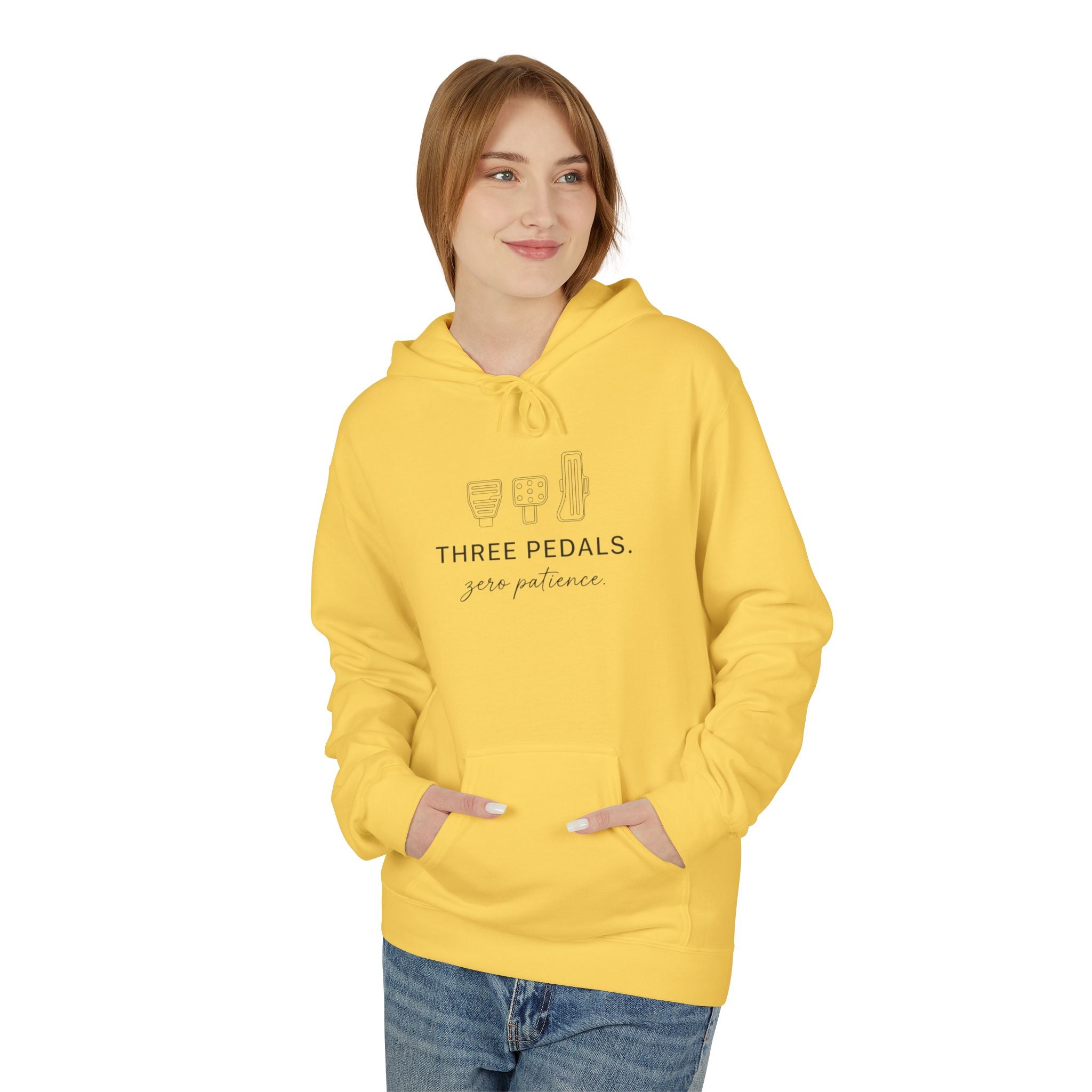 Women's Midweight Softsyle Fleece Hoodie — Three Pedals, Zero Patience