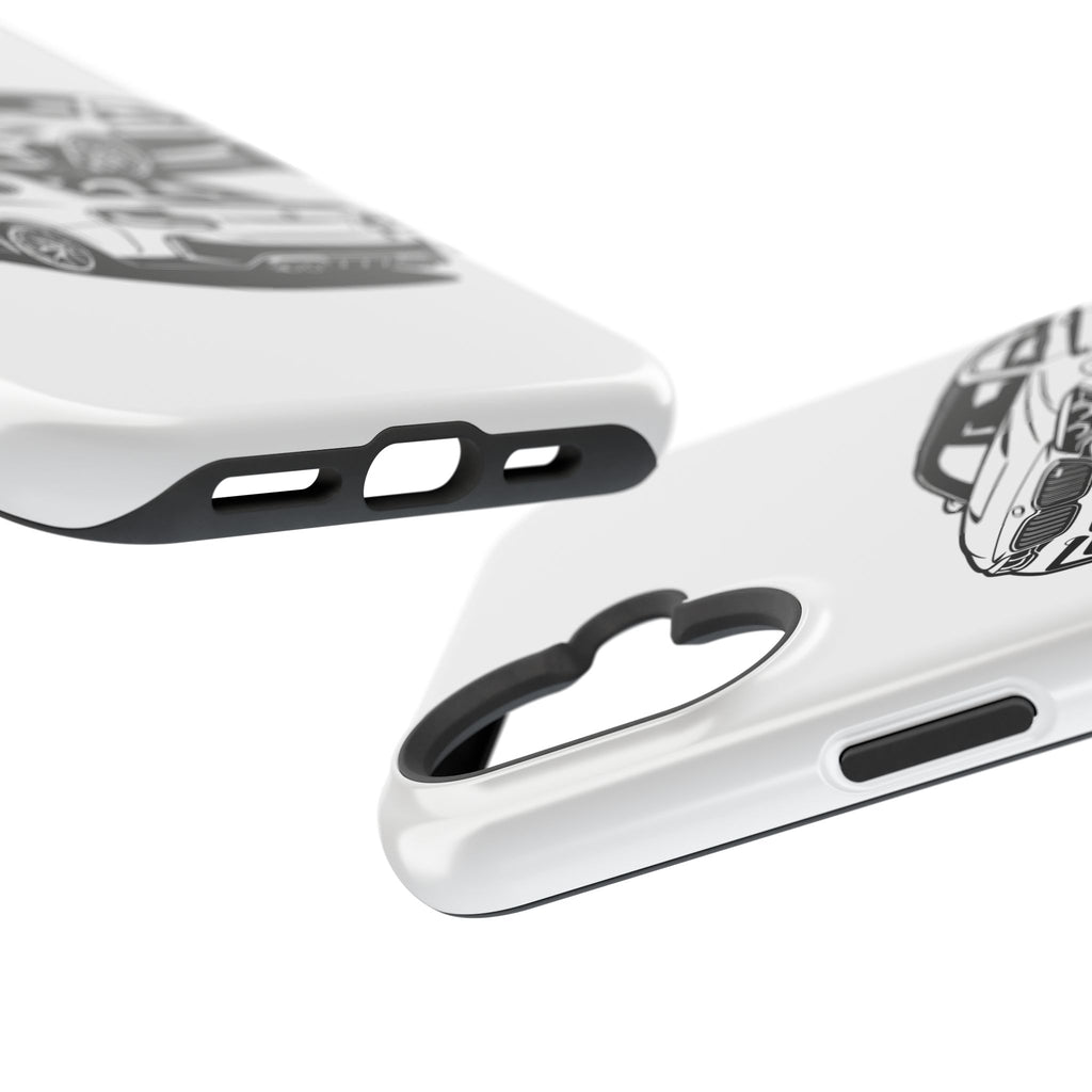 Magnetic Impact-Resistant Phone Case — Black/White Sports Coupe