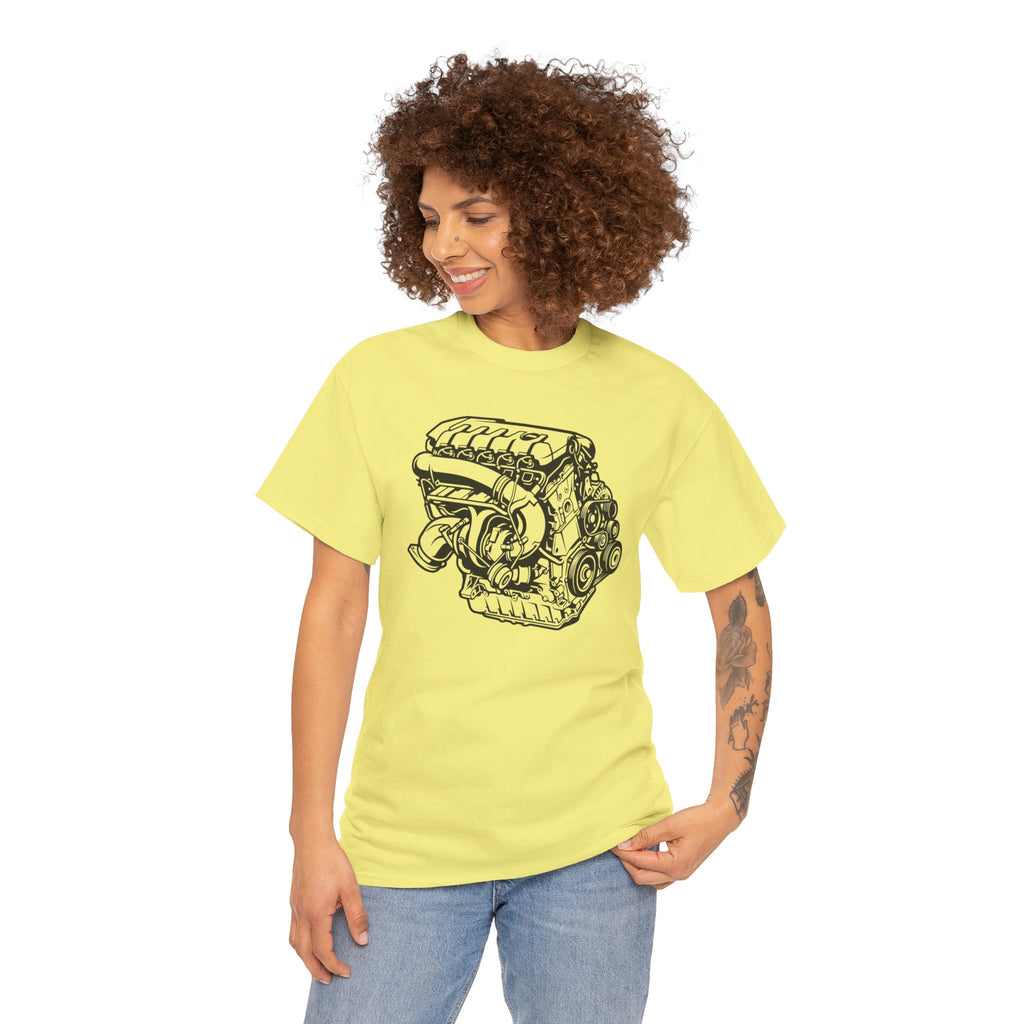 Unisex Heavy Cotton Tee — Engine Illustration (DAZA)
