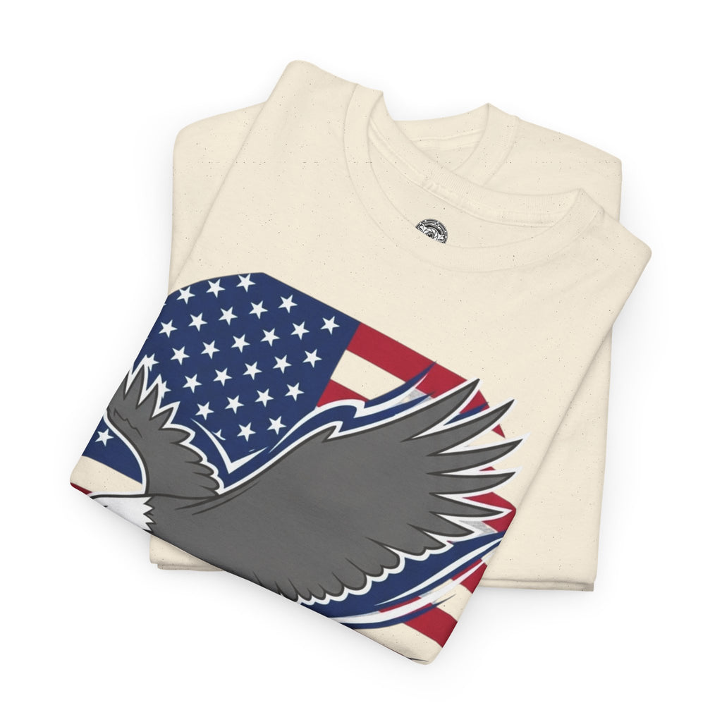 Unisex Heavy Cotton Tee — American Flag Bald Eagle