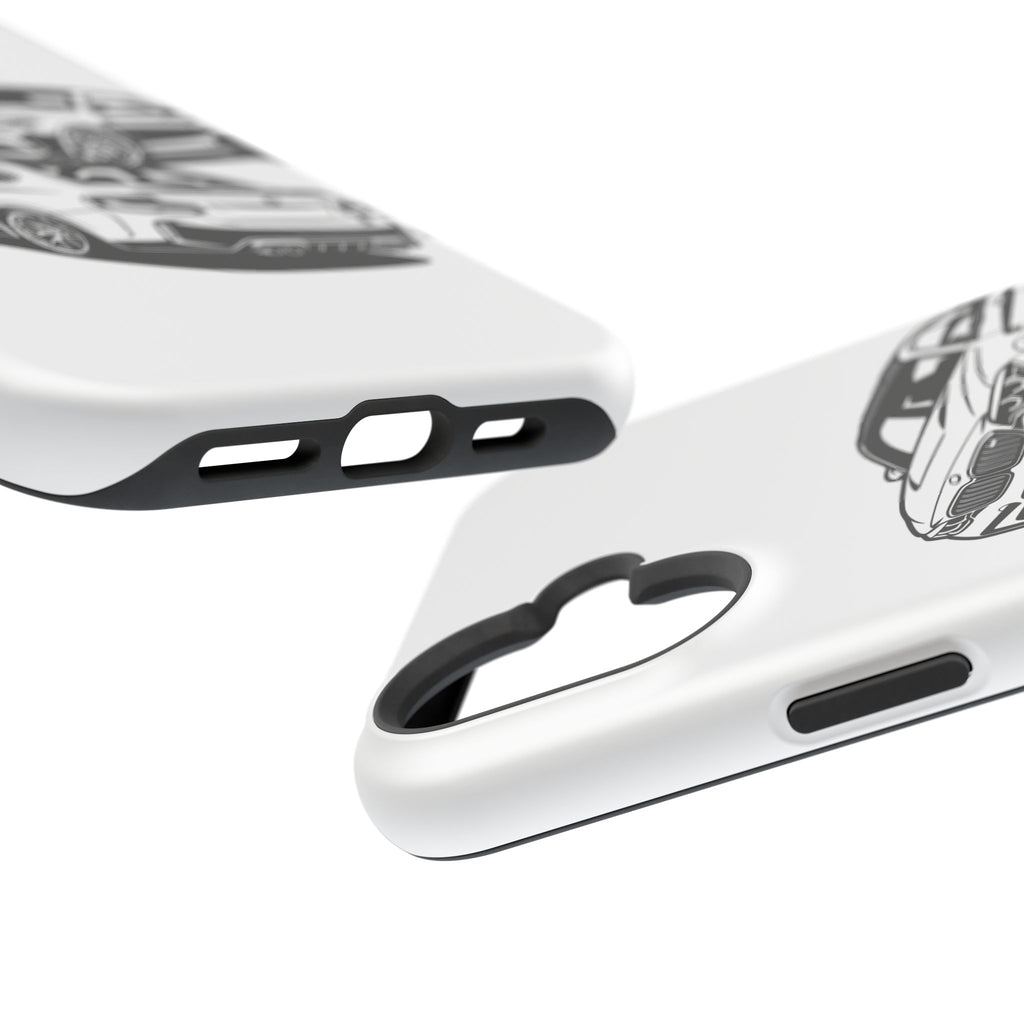 Magnetic Impact-Resistant Phone Case — Black/White Sports Coupe
