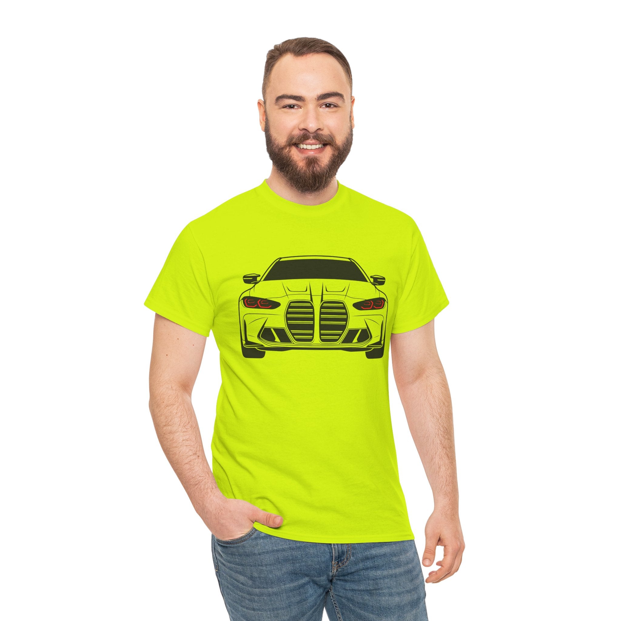 Unisex Heavy Cotton Tee — G80 Illuminated Headlights (Red)