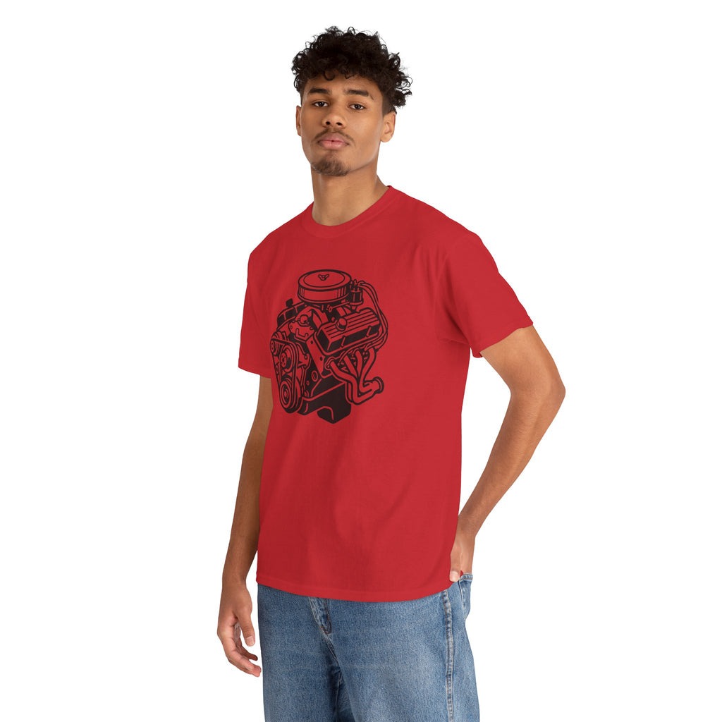 Unisex Heavy Cotton Tee — Engine Illustration (Big Block)