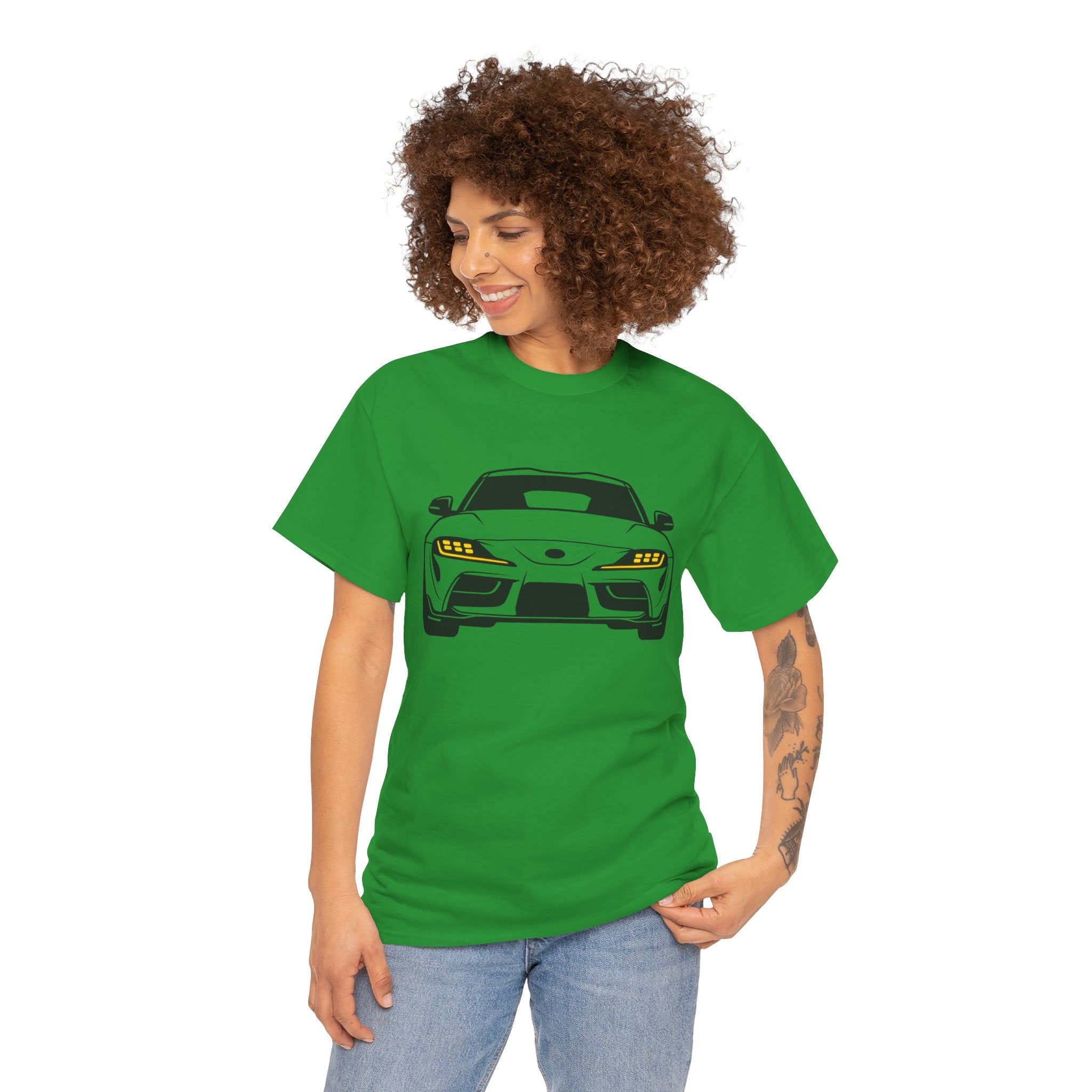 Unisex Heavy Cotton Tee — A90 Illuminated Headlights (Yellow)
