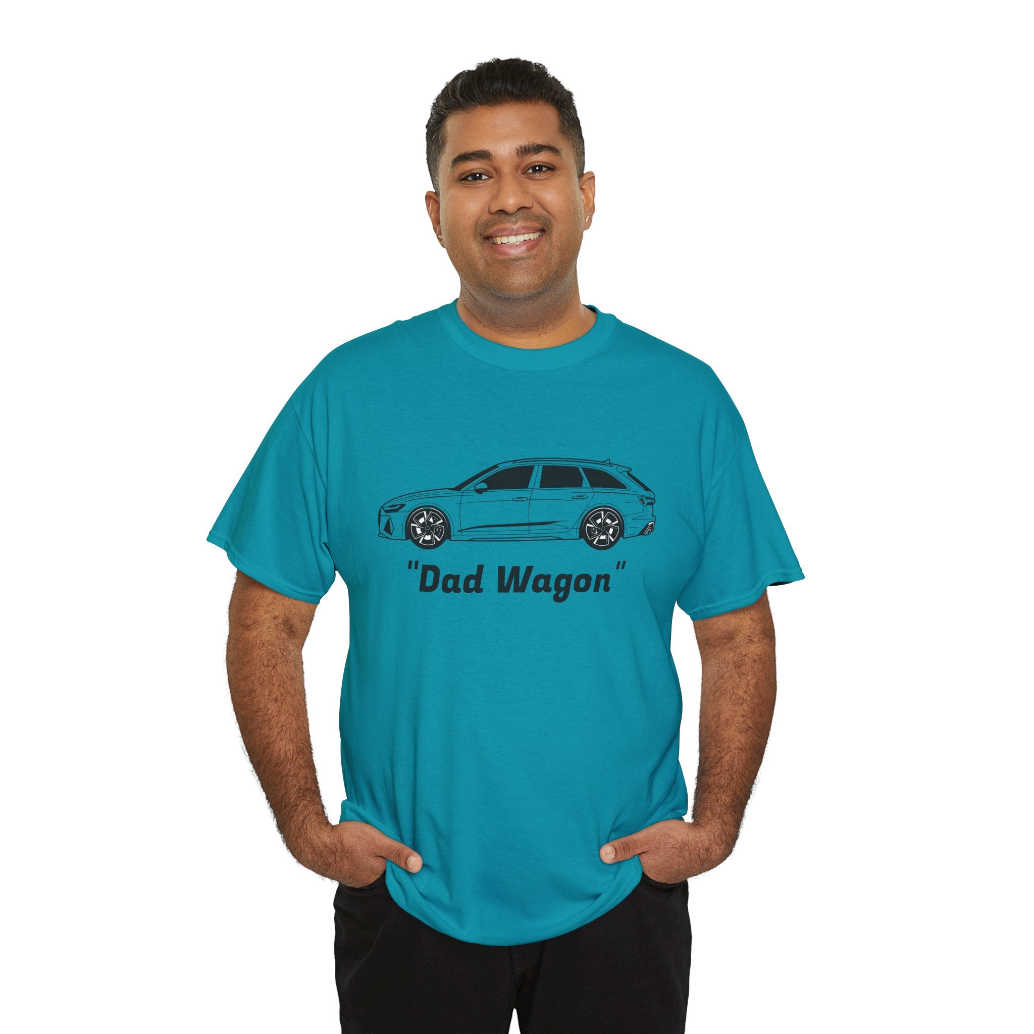 Unisex Heavy Cotton Tee — Twin-Turbo V8 "Dad Wagon"
