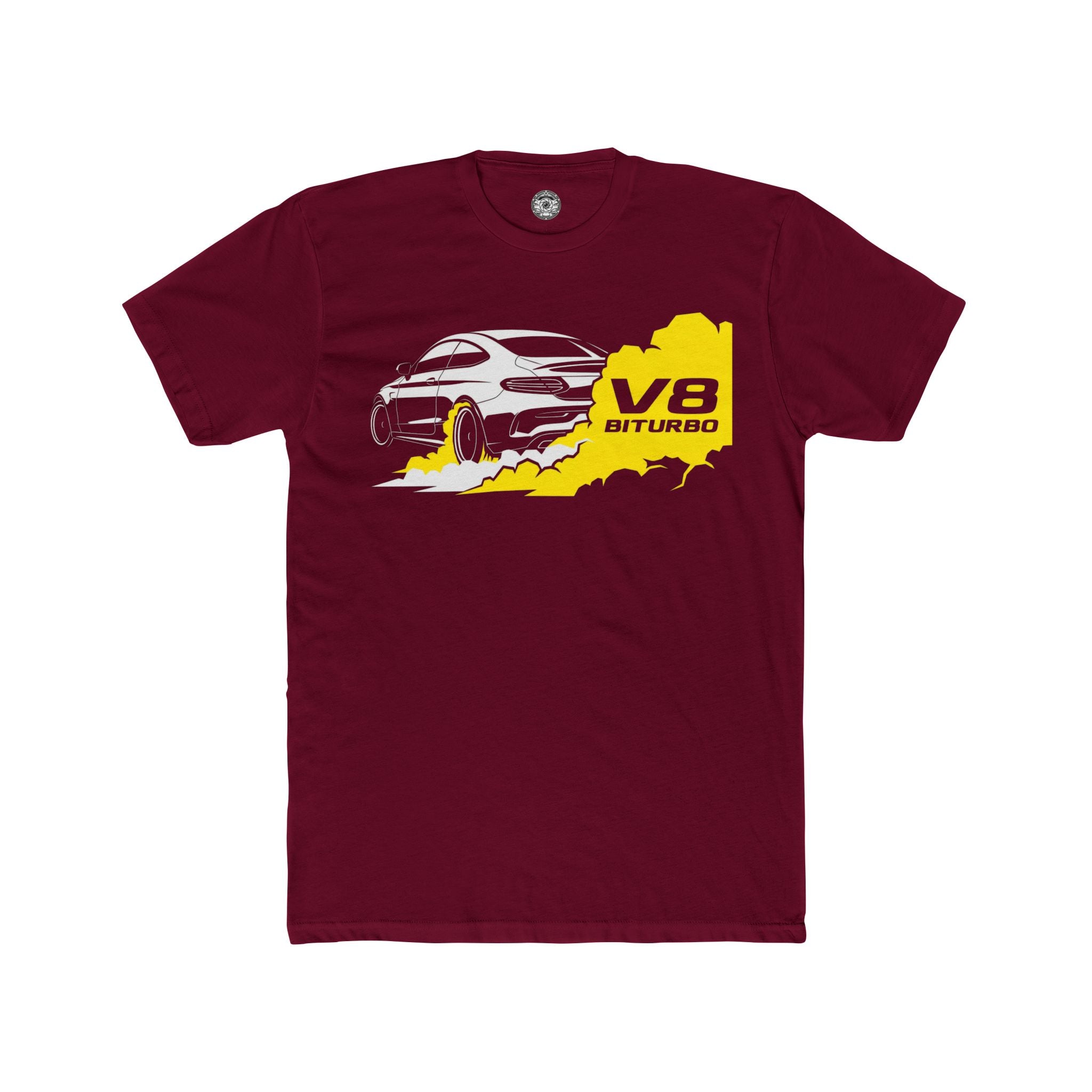 Men's Cotton Crew Tee — V8 Biturbo Burnout
