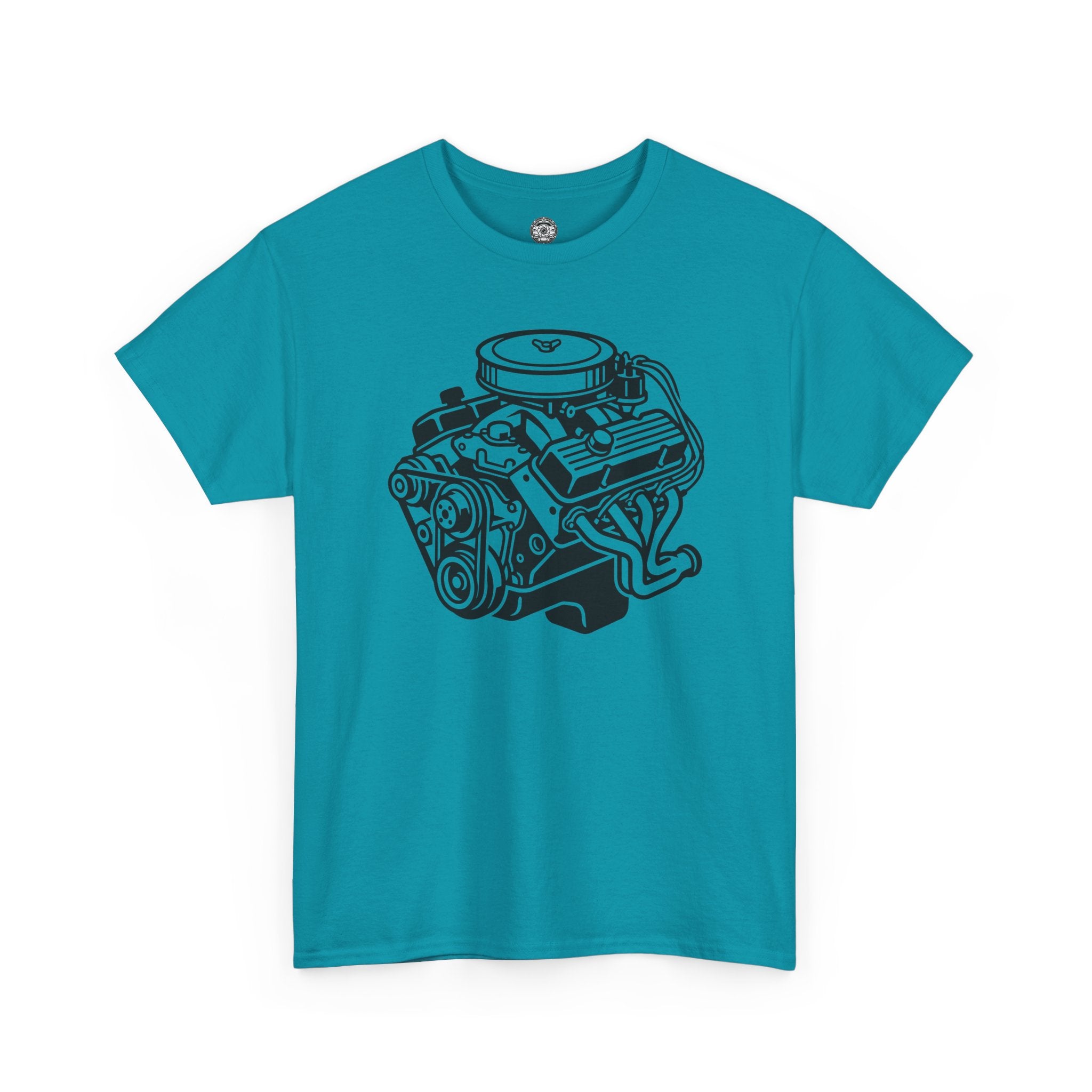 Unisex Heavy Cotton Tee — Engine Illustration (Big Block)