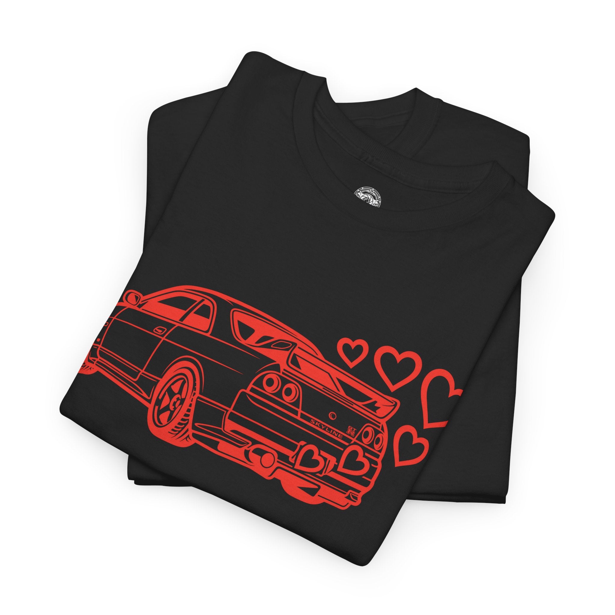 Unisex Heavy Cotton Tee — JDM Car with Hearts